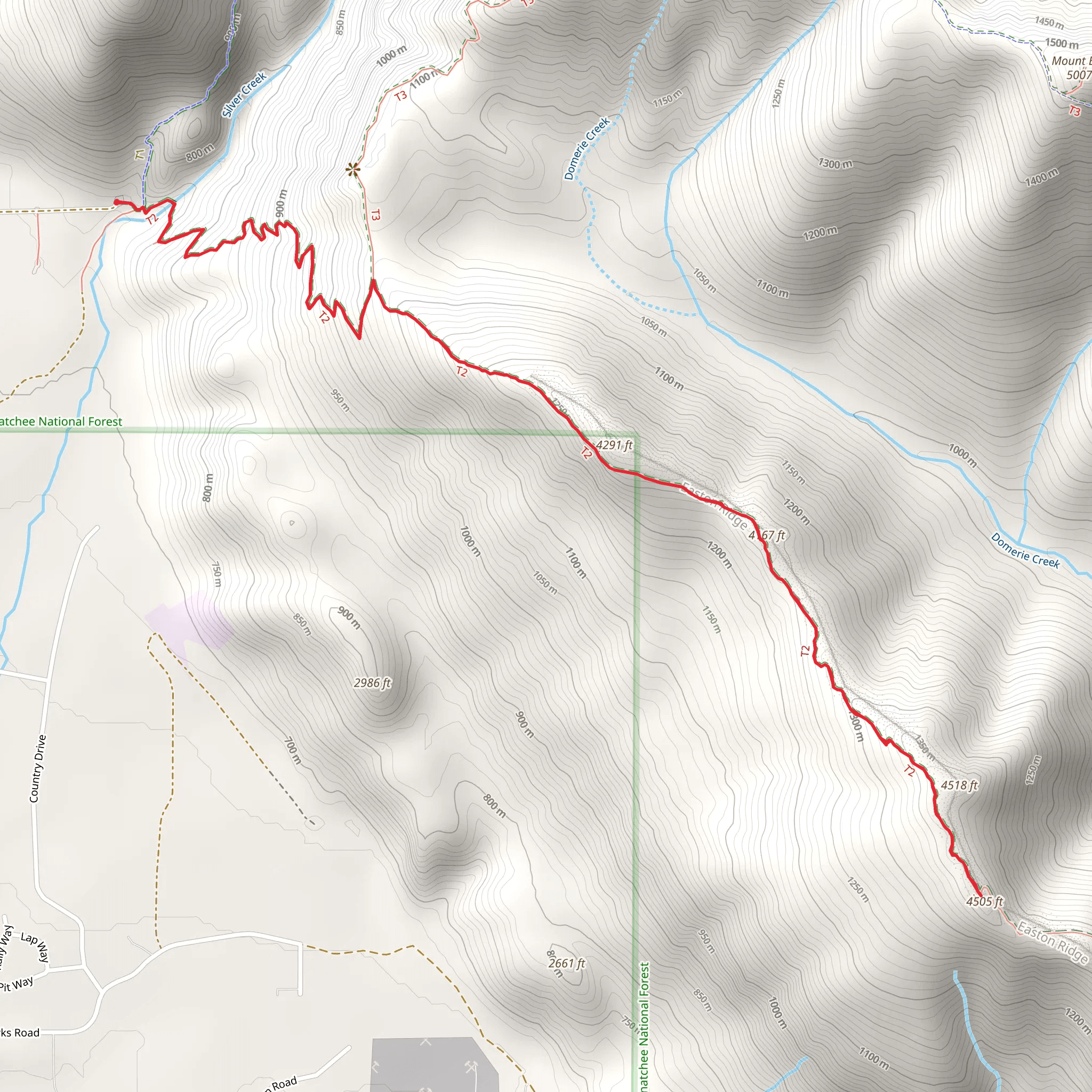 Easton Ridge Trail - Short mobile static map