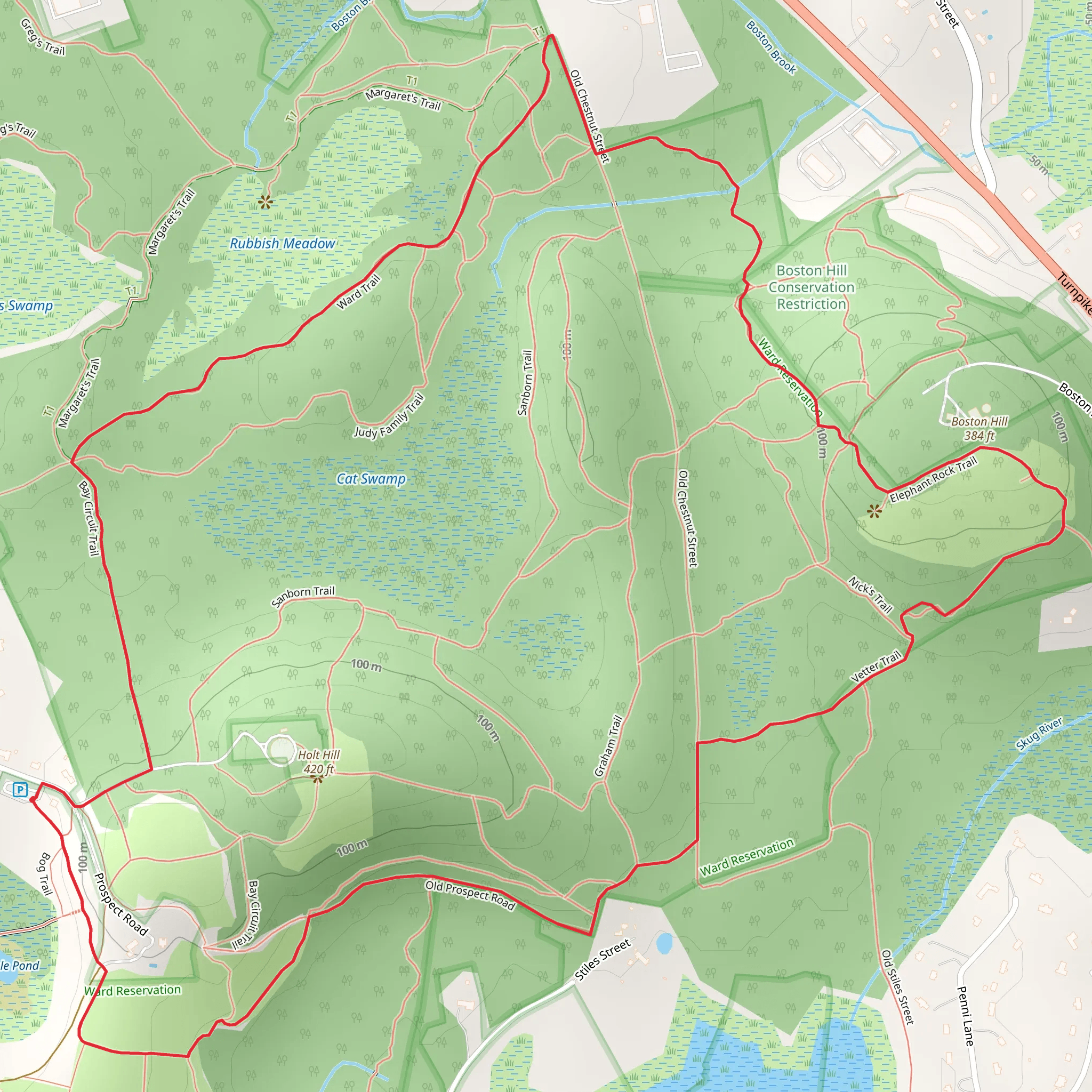 Boston Hill Loop mobile static map