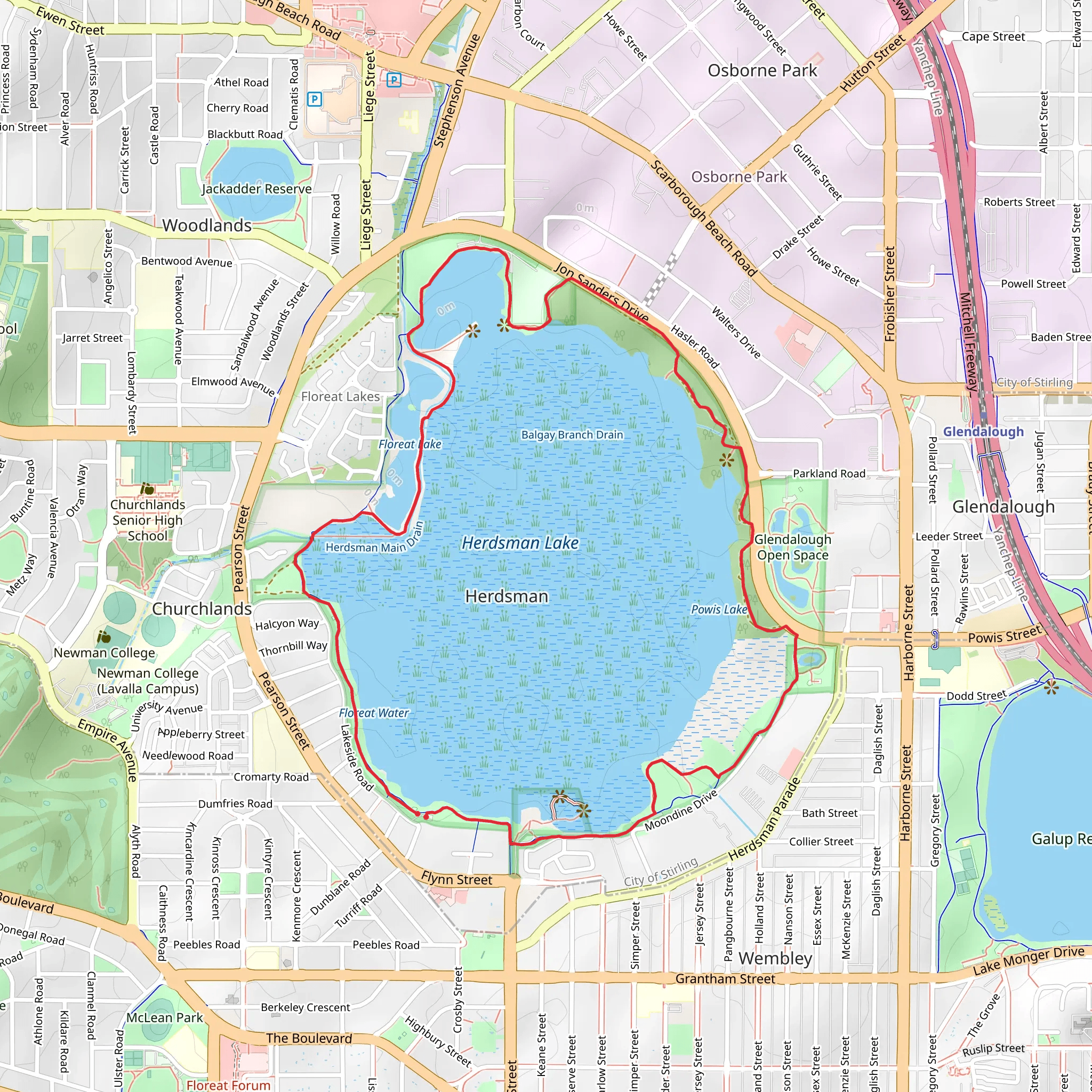 Herdsman Loop and Olive Seymour Boardwalk mobile static map