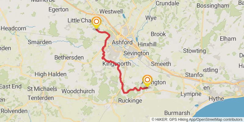 Coast to Coast - Southern England stage 21 Map