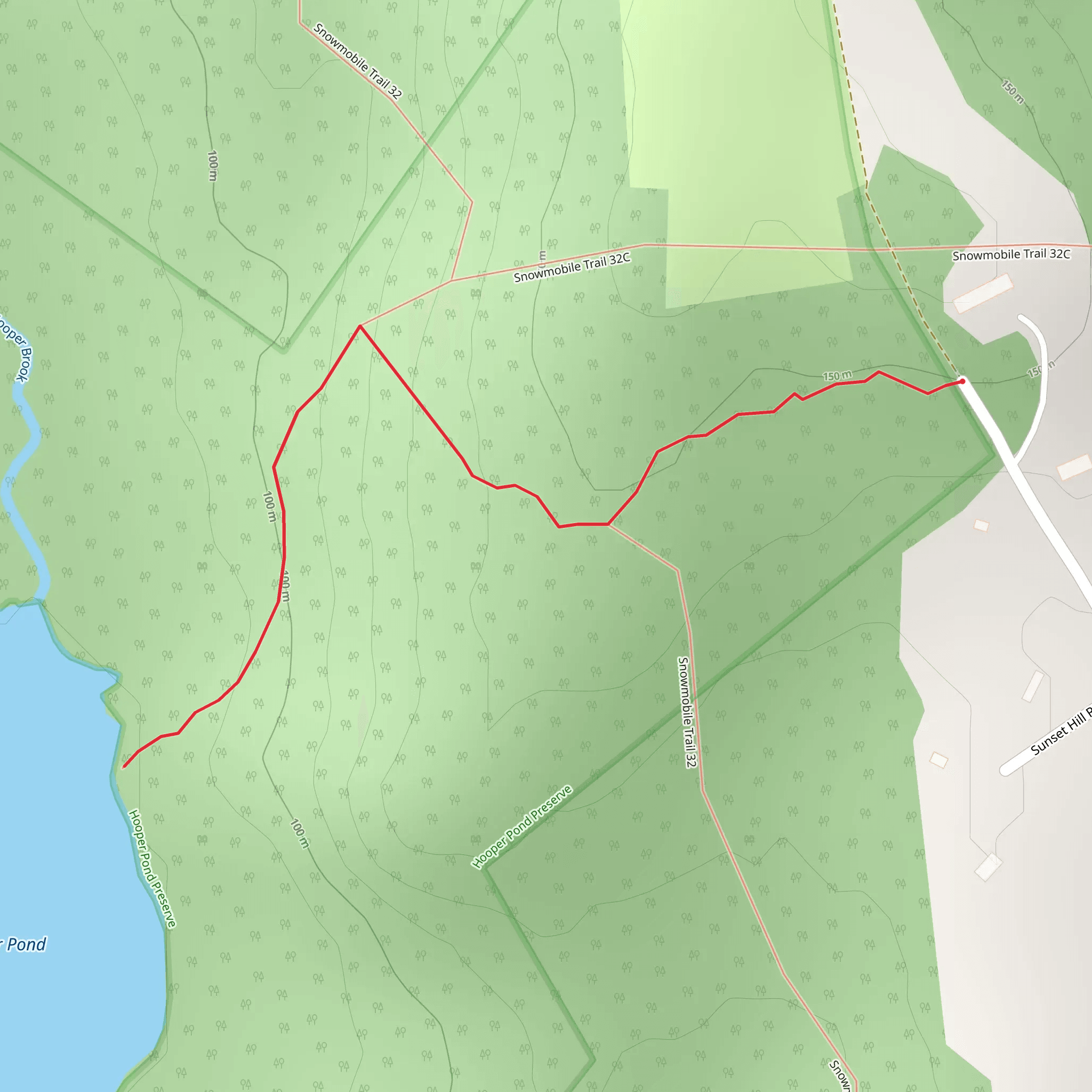 Hooper Pond Trail mobile static map