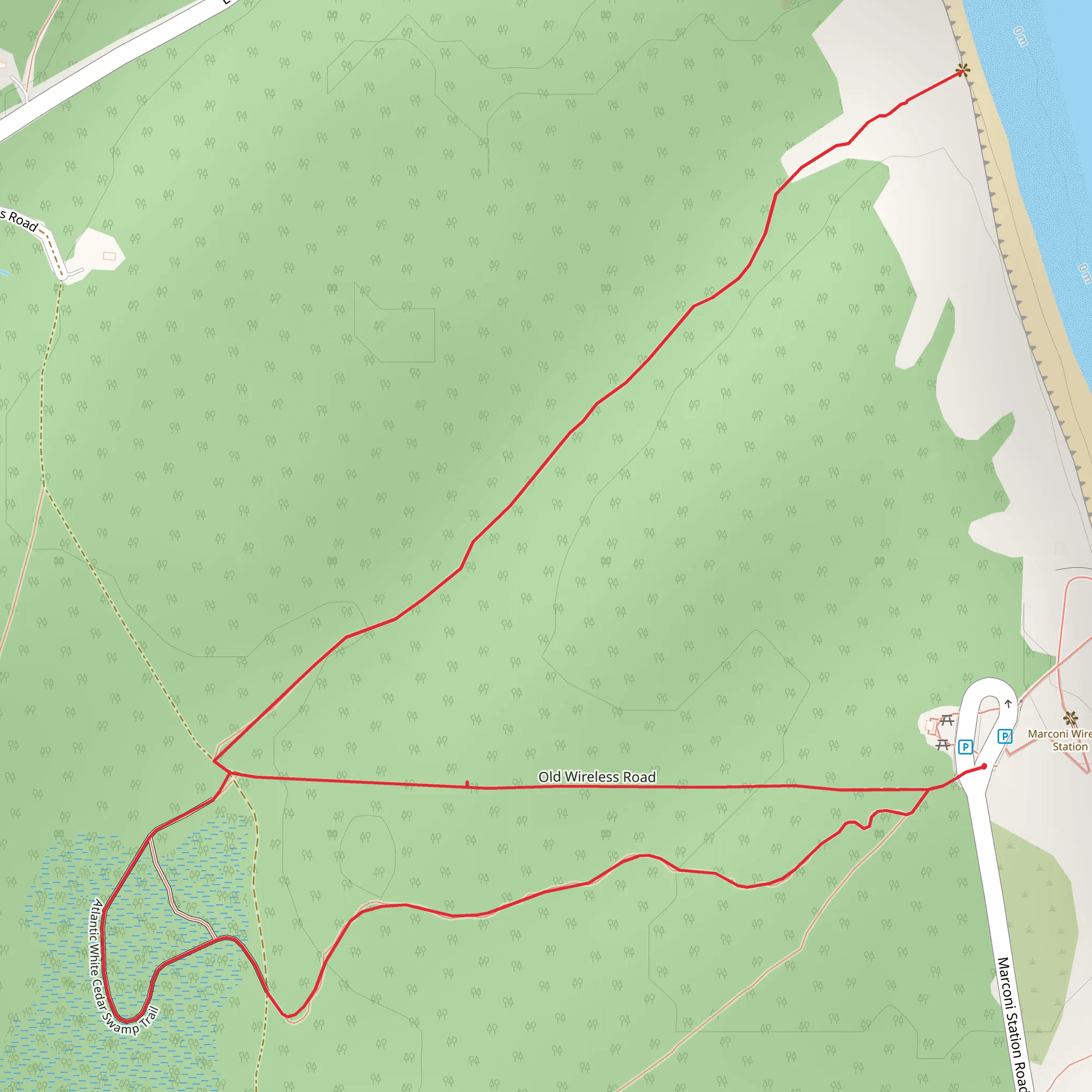 Atlantic White Cedar Swamp Trail - Marconi Station Road mobile static map