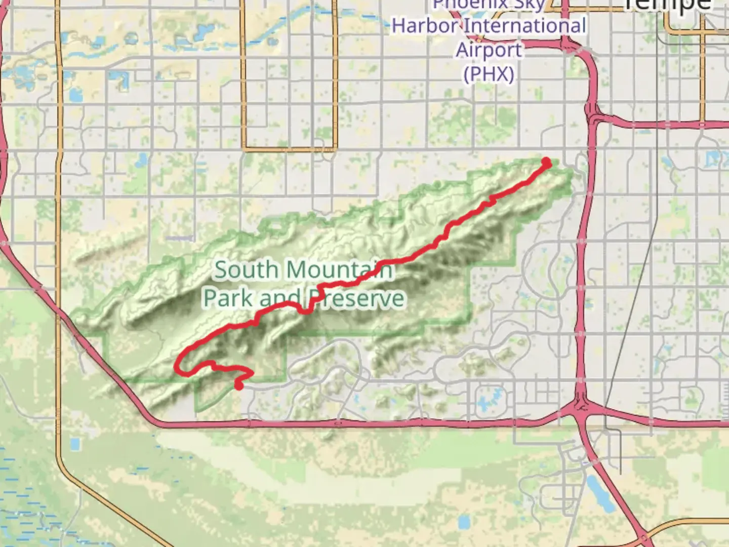 An image depicting the trail Bursera Trail to Ridgeline Trail and its surrounding area.