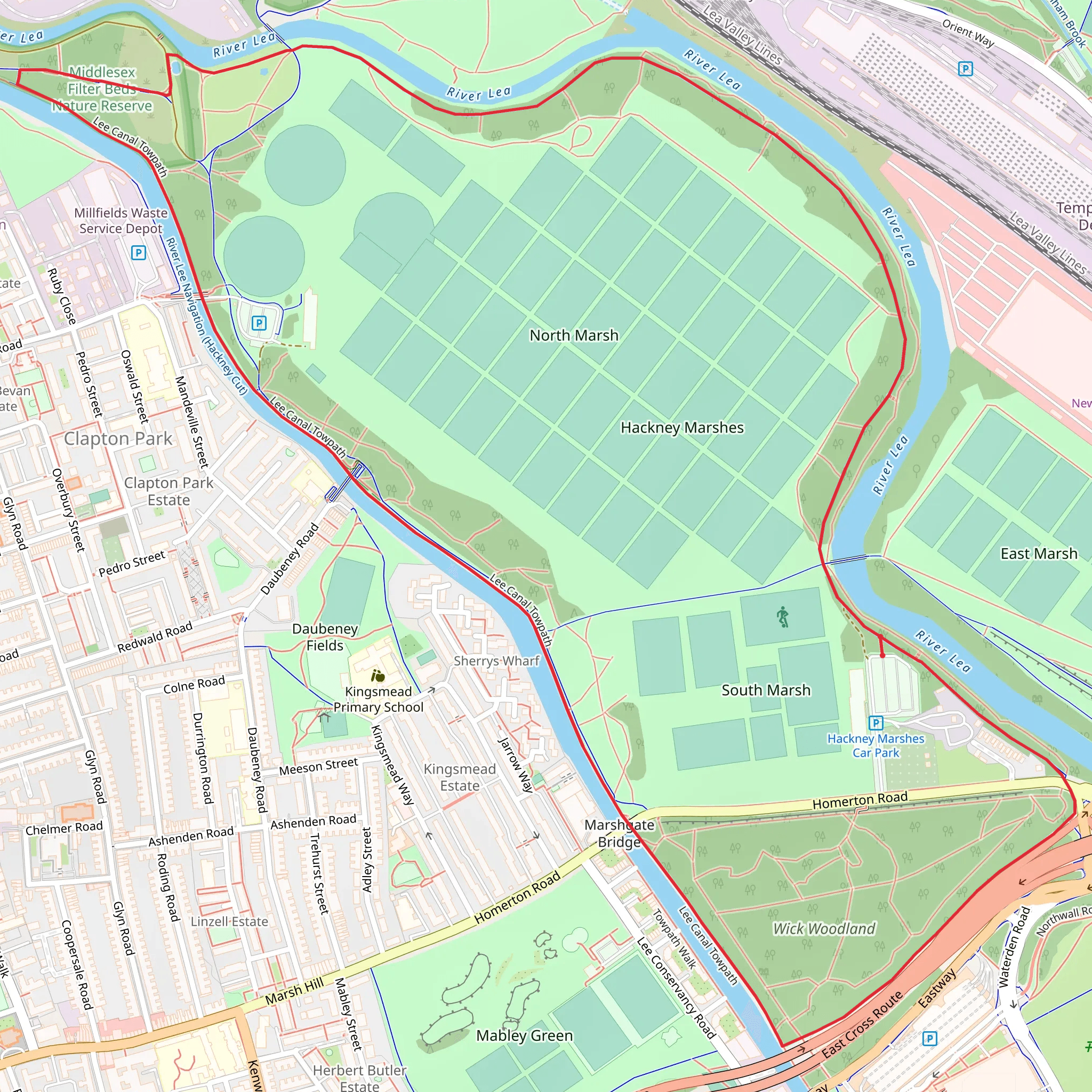 Hackney Marshes mobile static map
