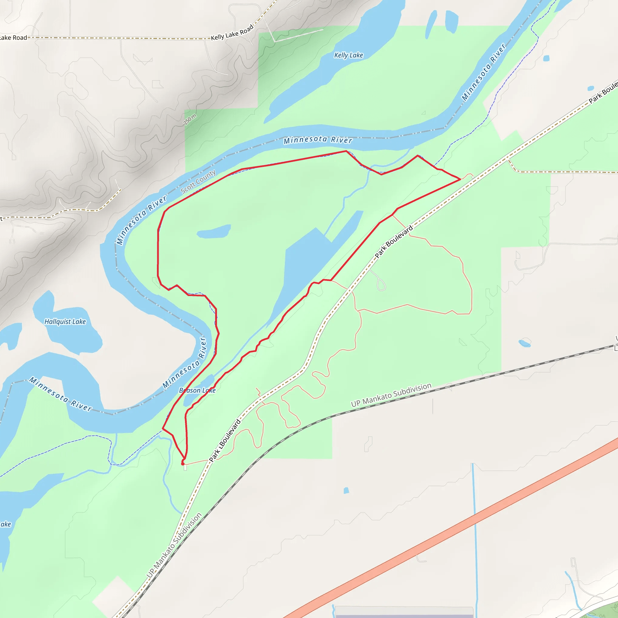 Minnesota Valley State Loop Trail mobile static map