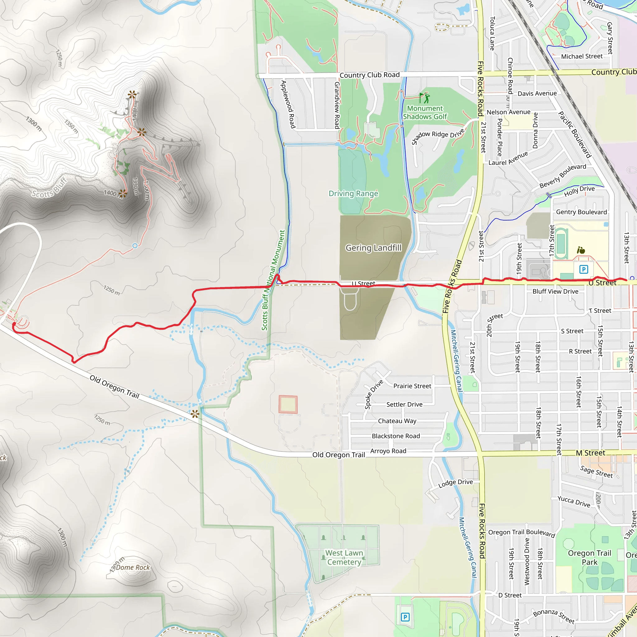 Scotts Bluff National Monument mobile static map