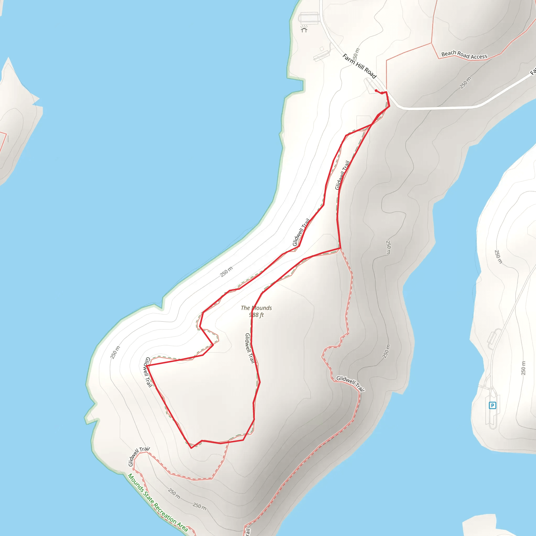 The Mounds Loop via Glidwell Trail mobile static map