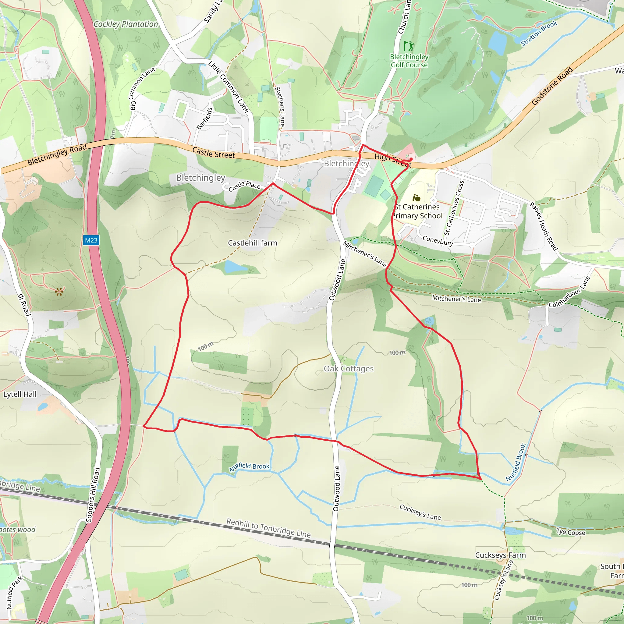 Castle Hill and Bletchingley mobile static map