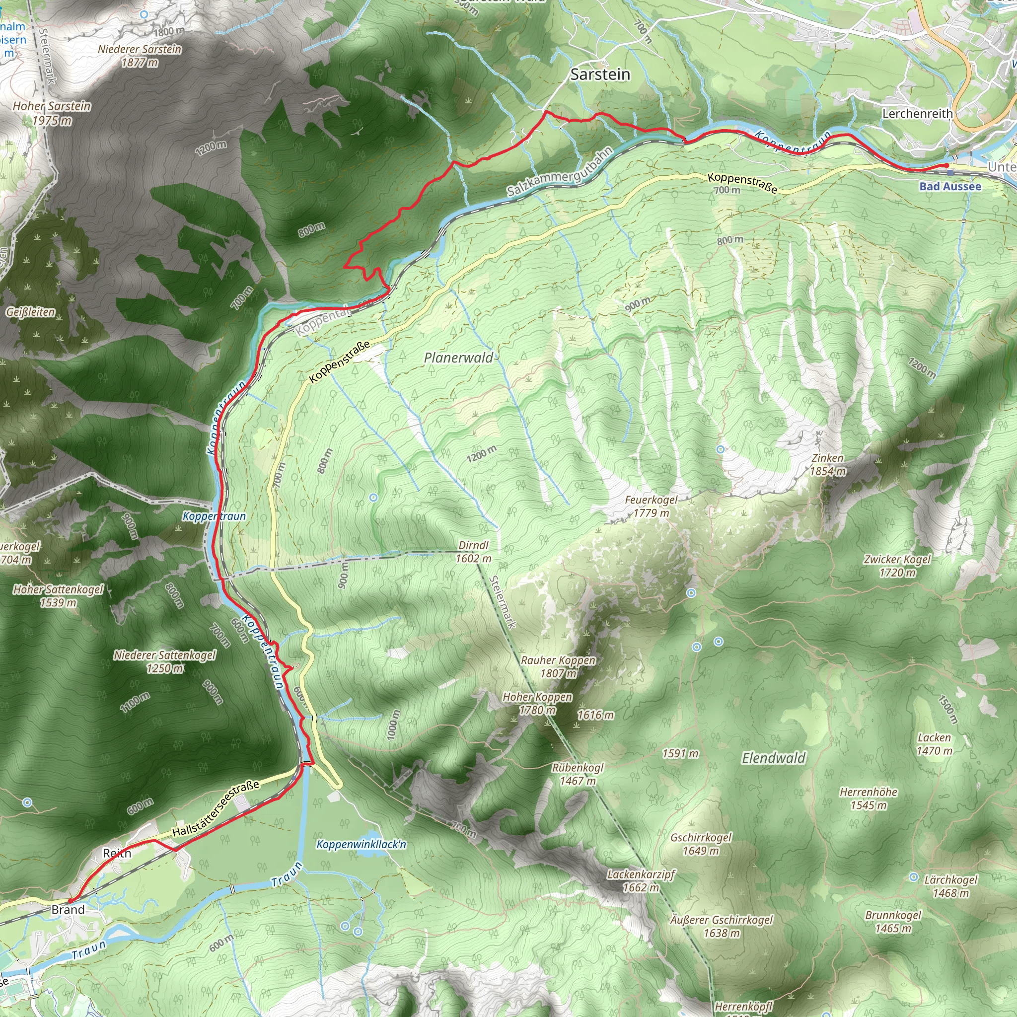 Bad Aussee - Koppental Valley Trail mobile static map