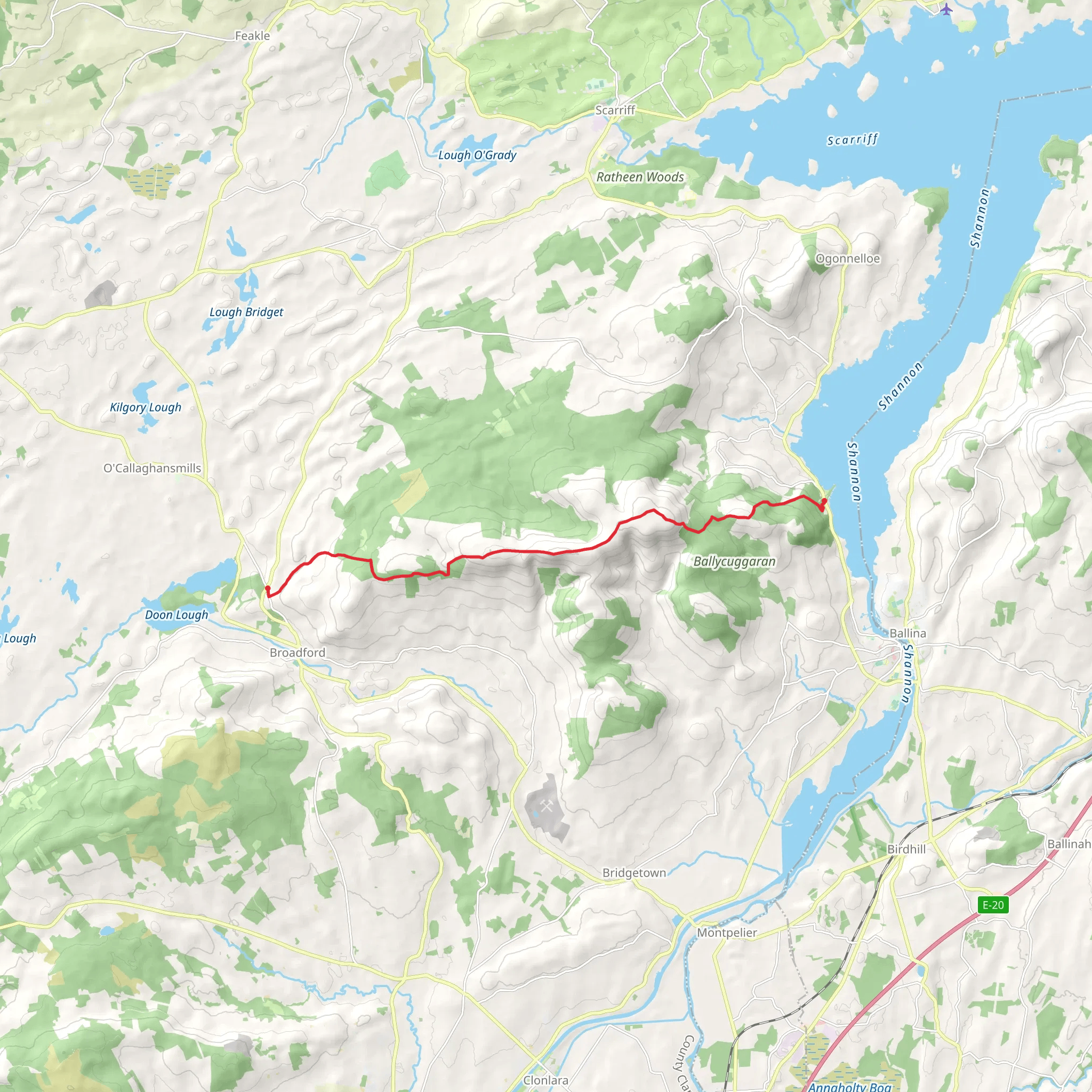 Violet Hill to Two Mile Gate mobile static map