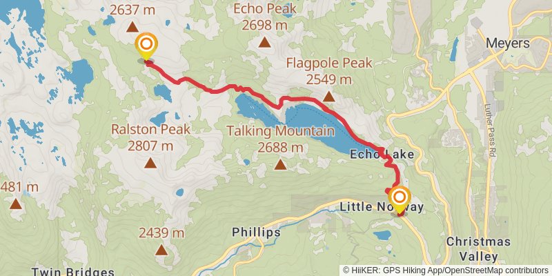 Tahoe Rim Trail stage 9 Map