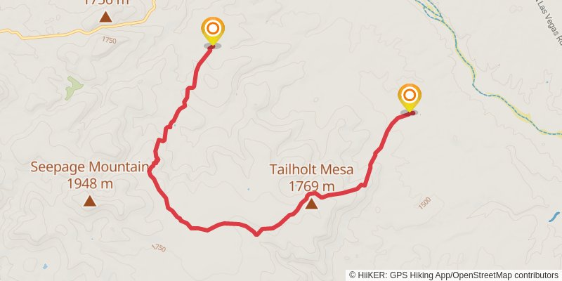 Coop Tank Trail via Tailhoit Mesa Trail stage 2 Map