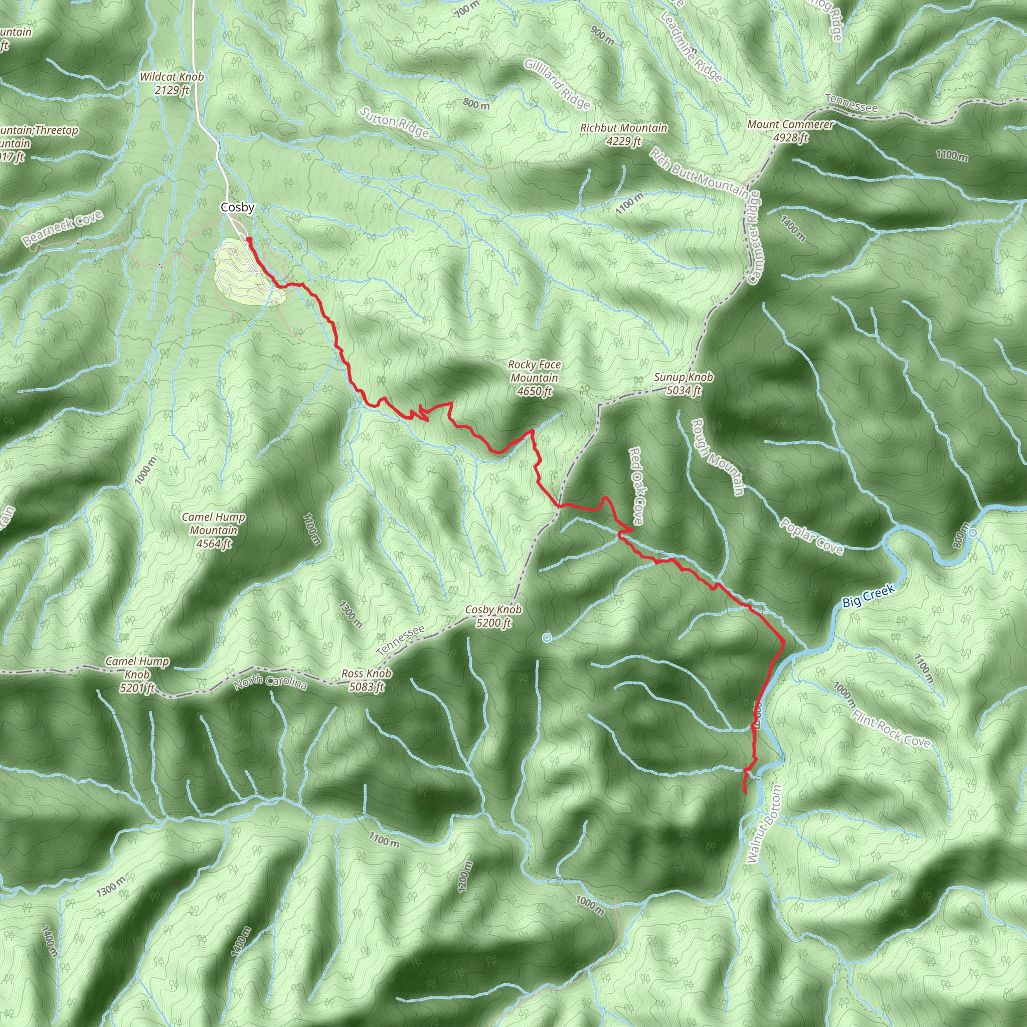 Low Gap Trail mobile static map