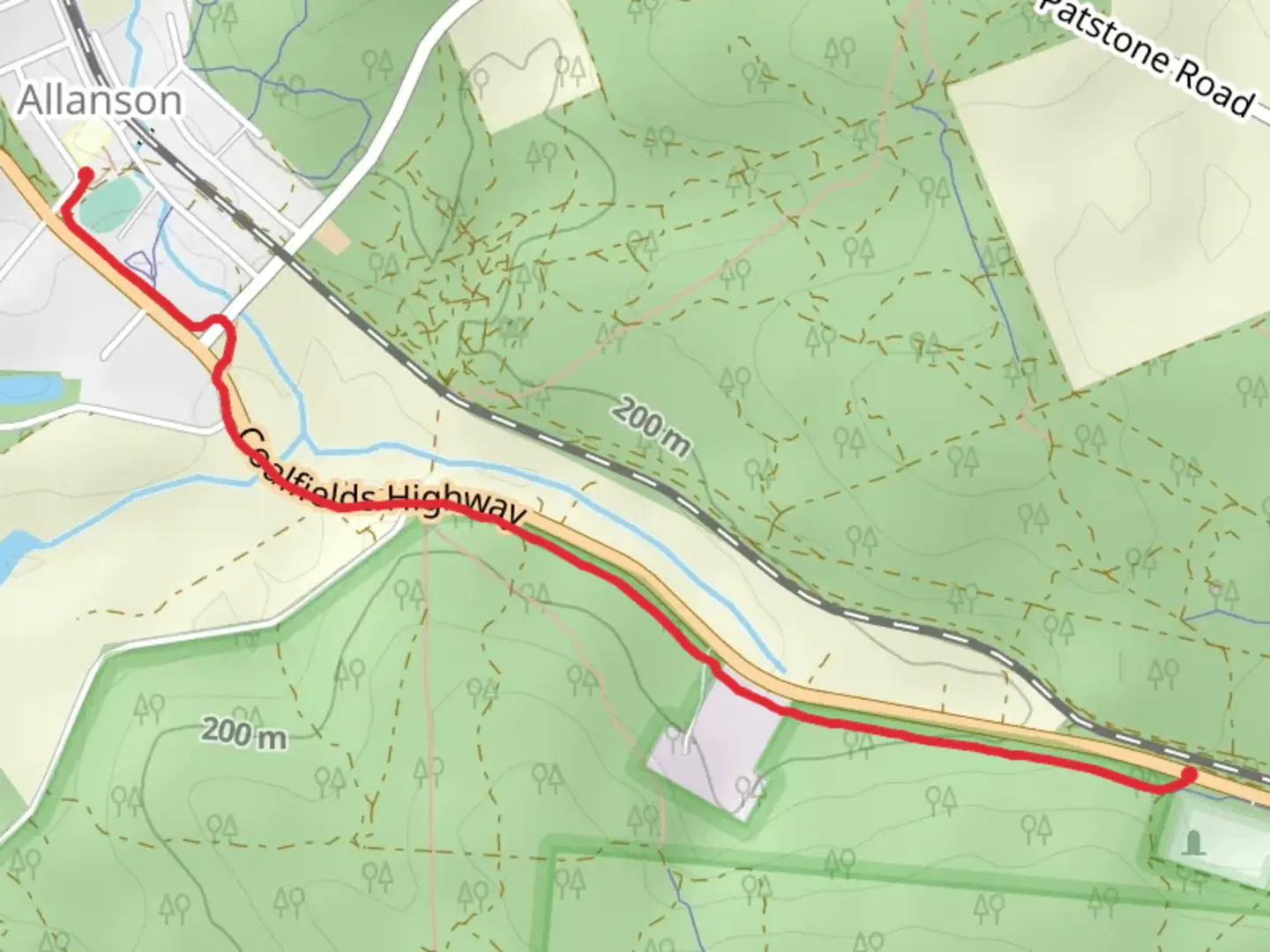 An image depicting the trail Karak Red Tail Walk and its surrounding area.
