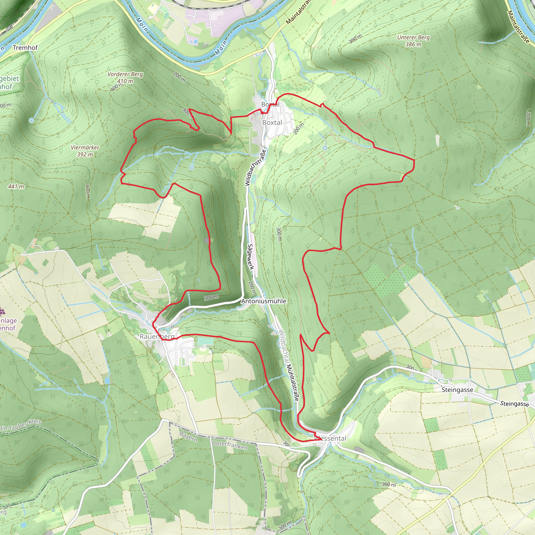 Boxtal and Wessental Loop mobile static map