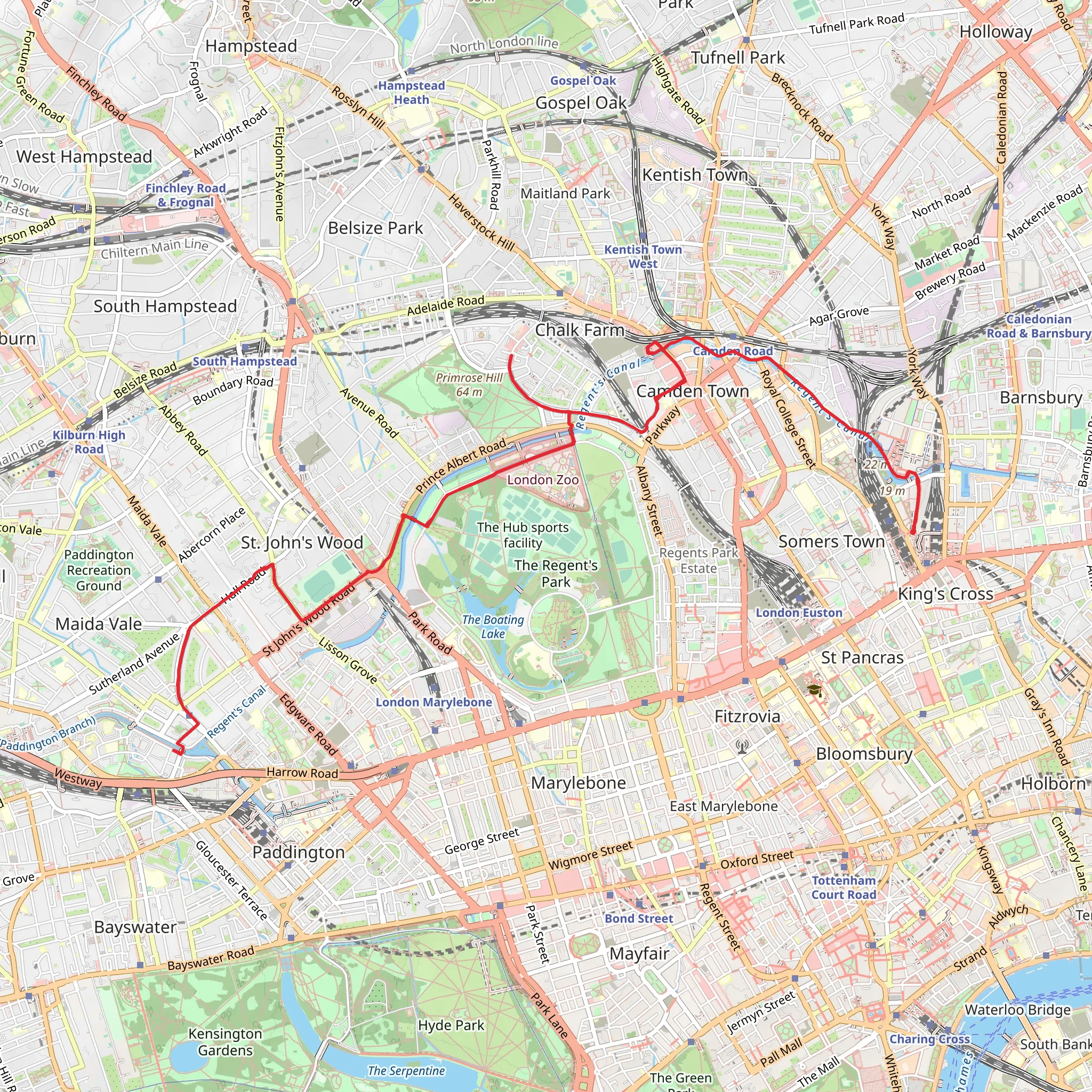 Monkey Gate and Regent's Canal mobile static map