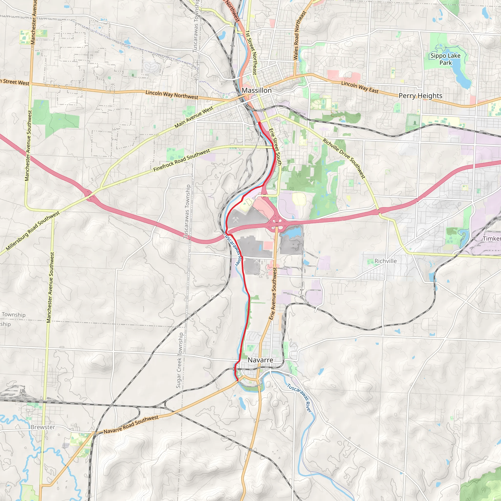 Ohio and Erie Canal Towpath Trail - Massillon mobile static map