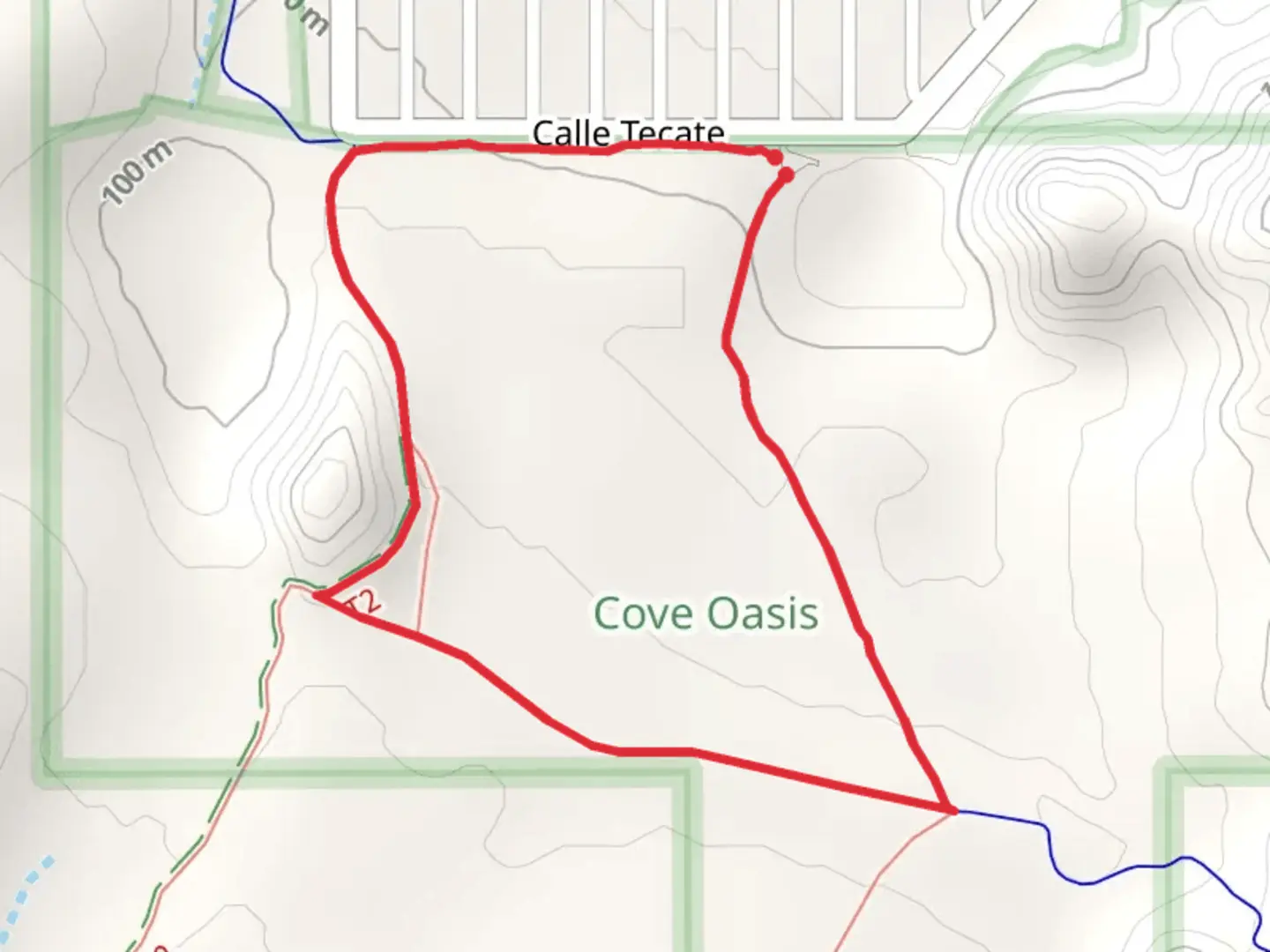 An image depicting the trail Calle Tecate Loop and its surrounding area.