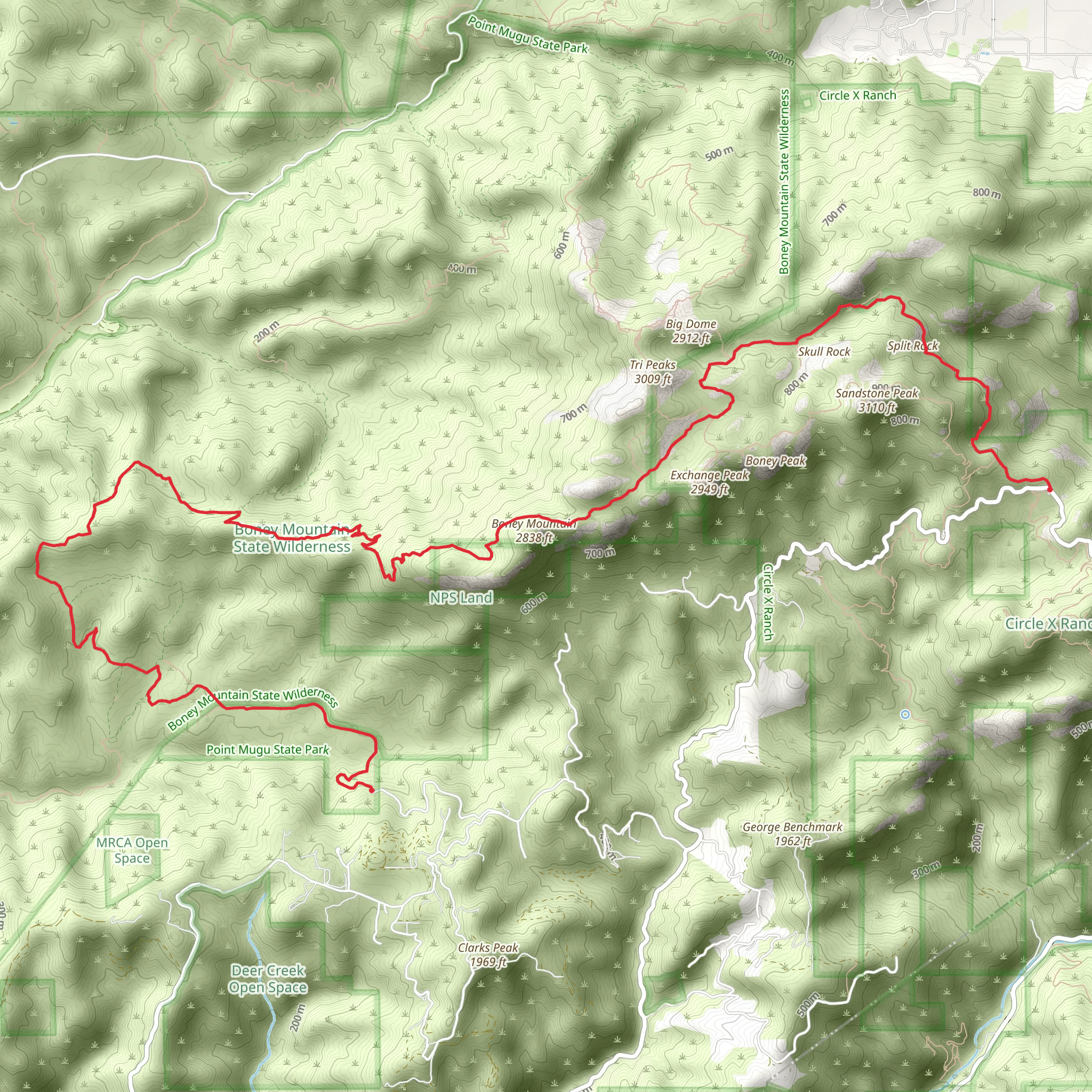 Mishe Mokwa Trail - Backbone Trail mobile static map