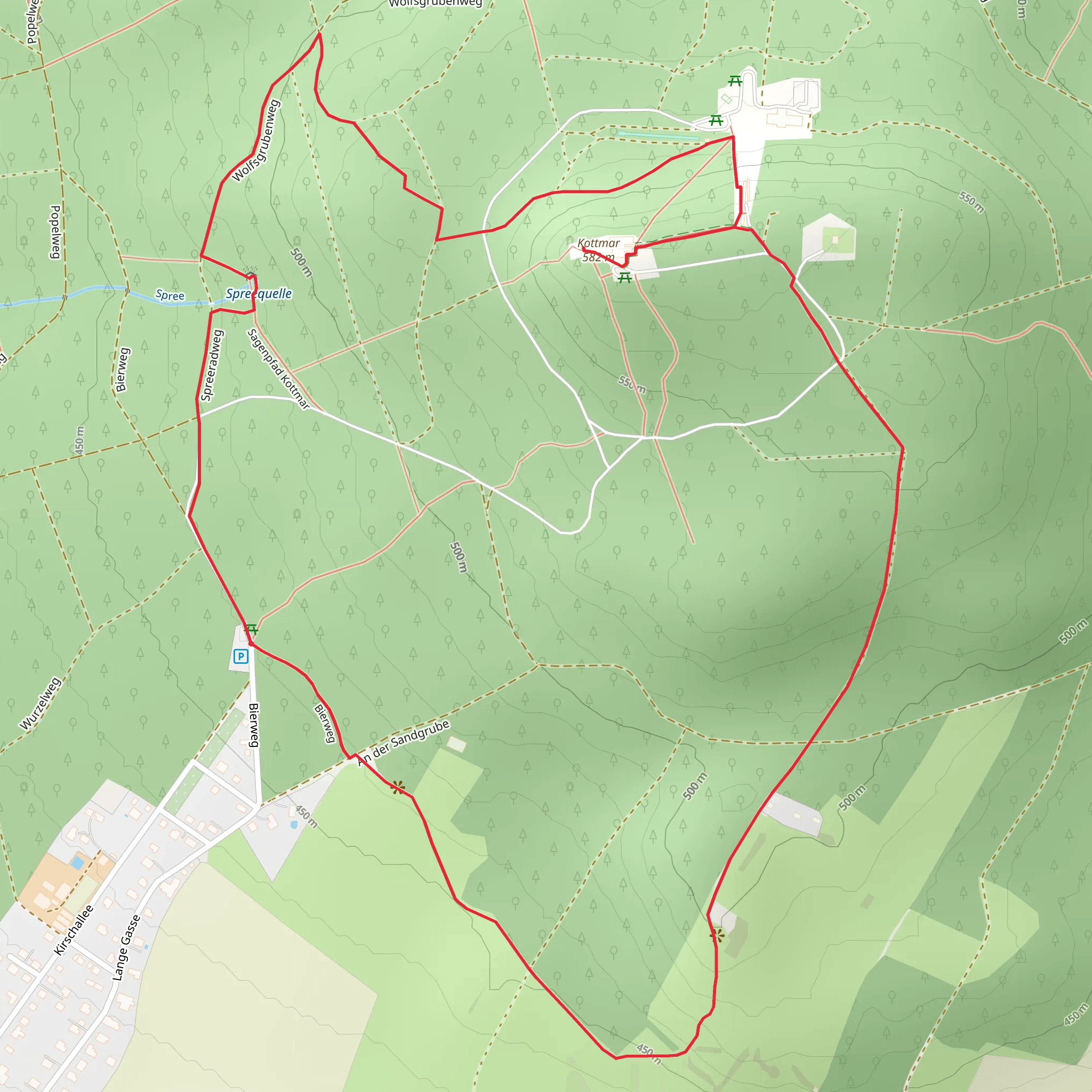 Kottmar and Hanschberg Loop via Wolfsgrubenweg mobile static map