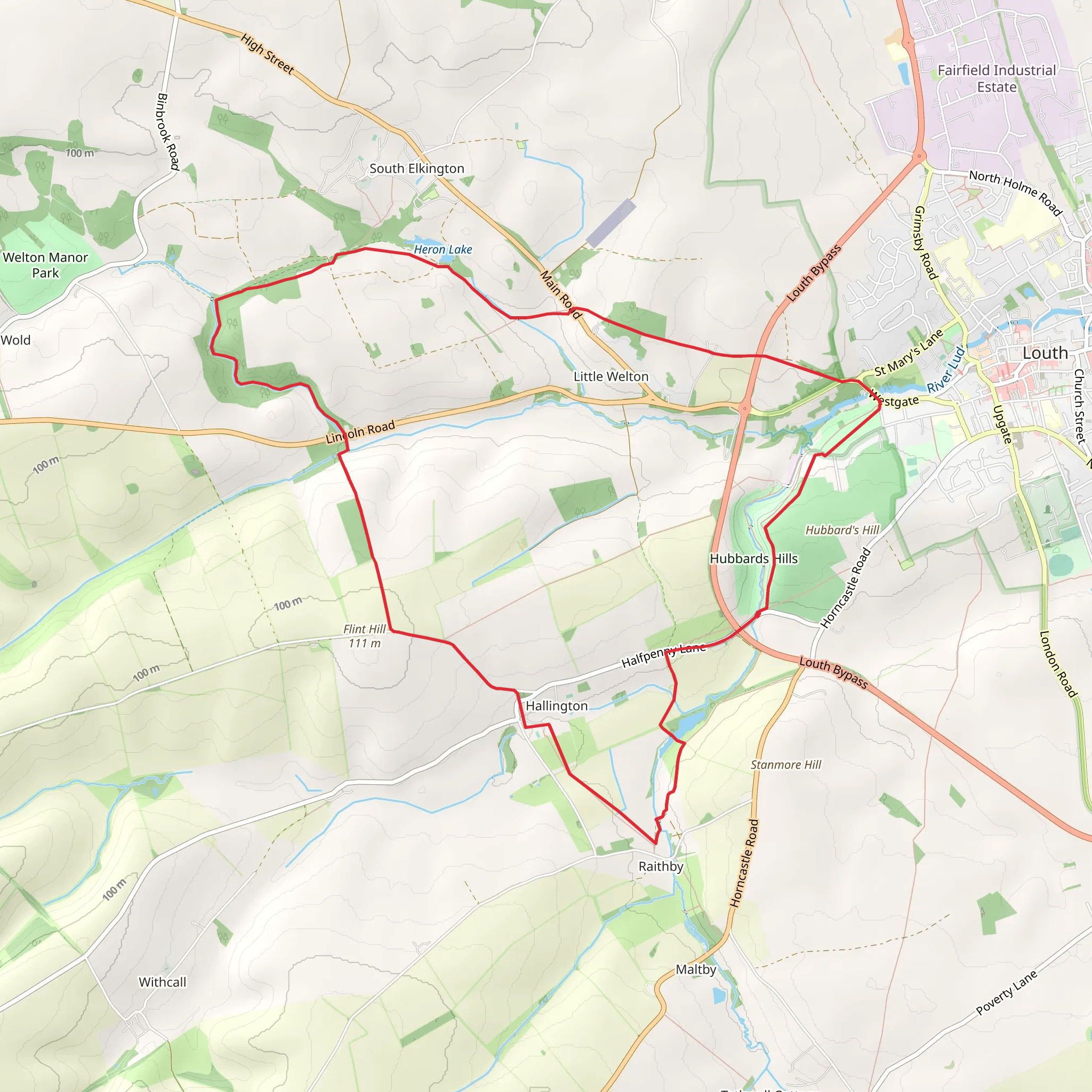 Louth - South Elkington - Hallington and Raithby mobile static map