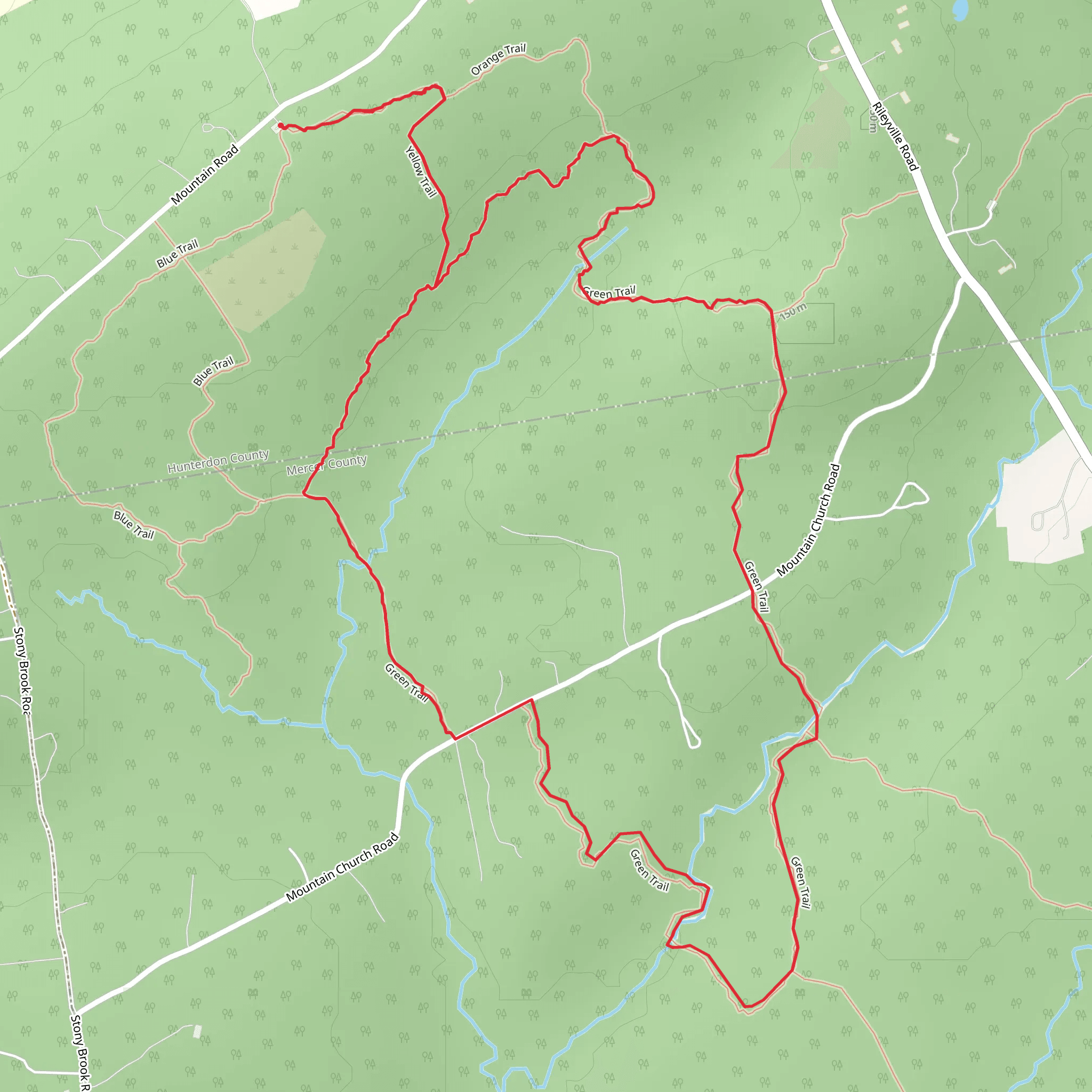 Green Loop via Yellow Trail mobile static map