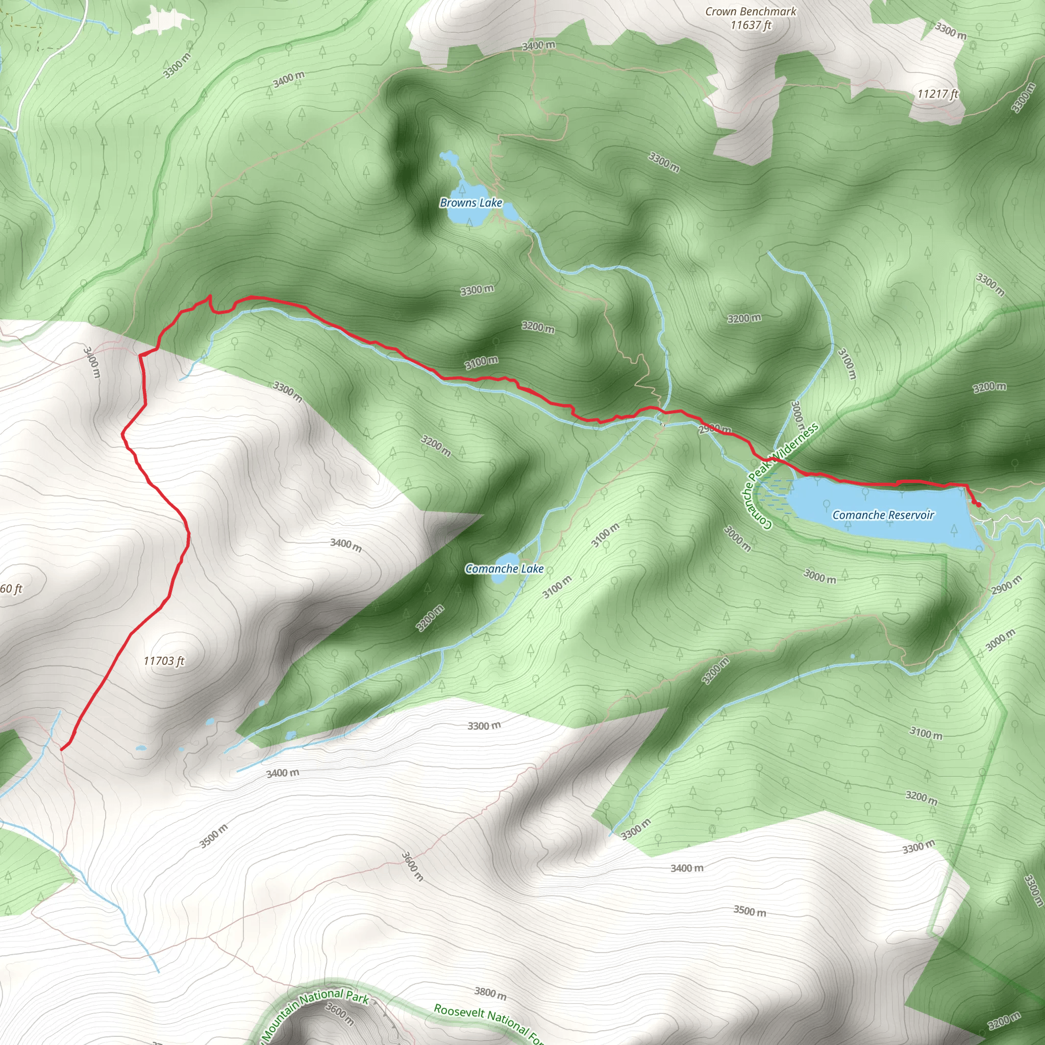 Brackenbury Trail mobile static map