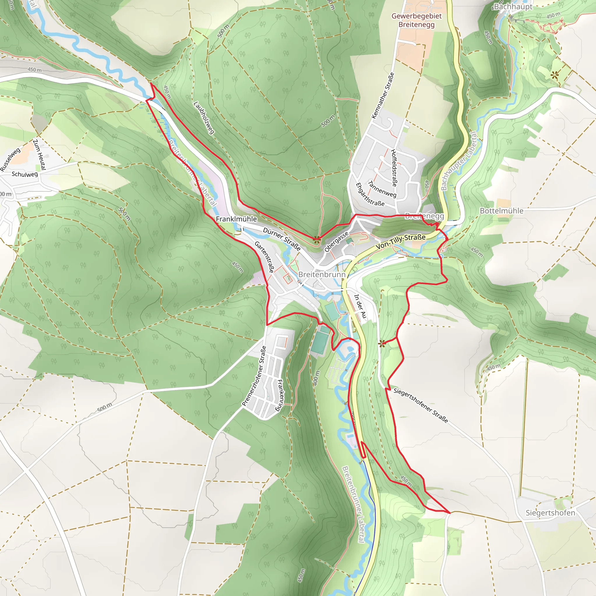 Breitenbrunn Loop via Hirchenstein mobile static map