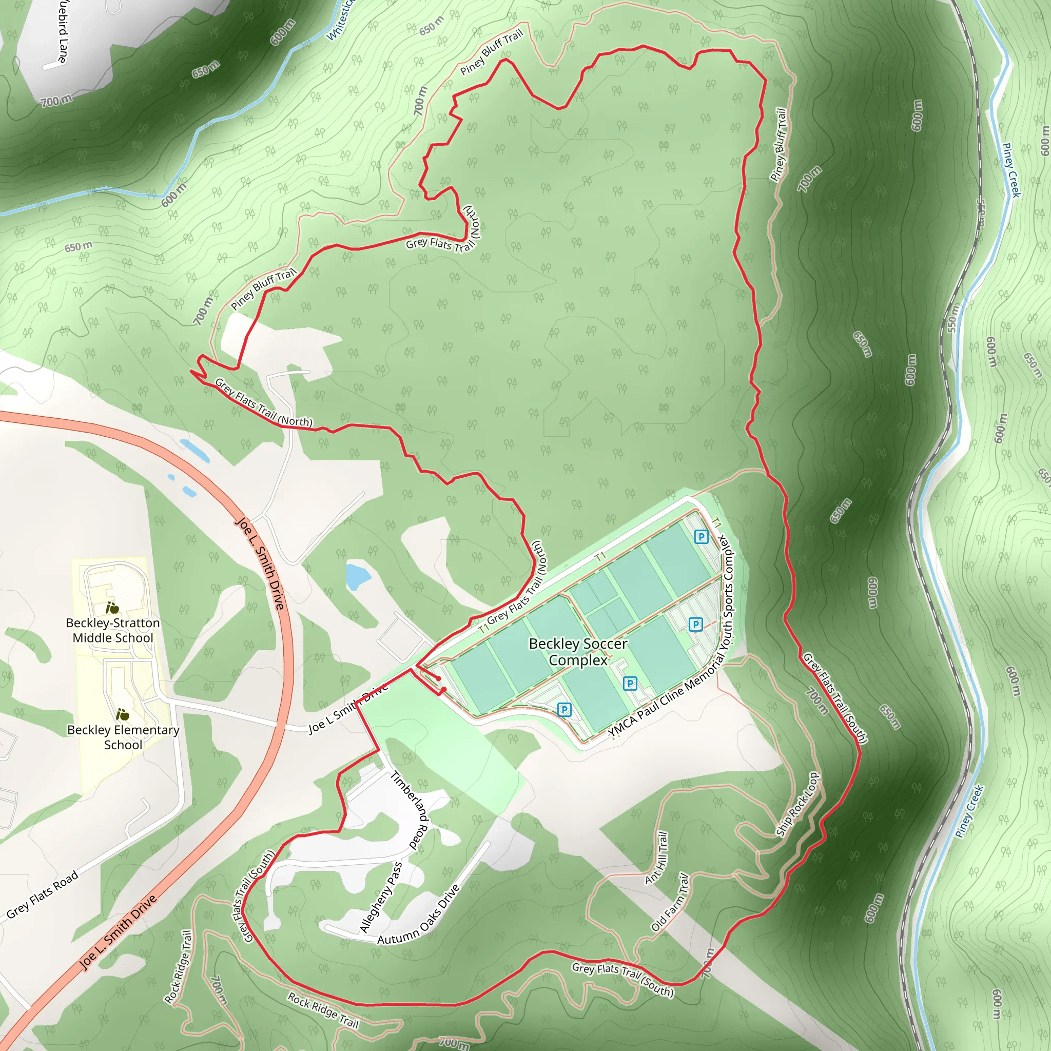 Grey Flats Trail - North Loop mobile static map