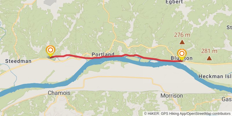 American Discovery Trail - Missouri stage 8 Map