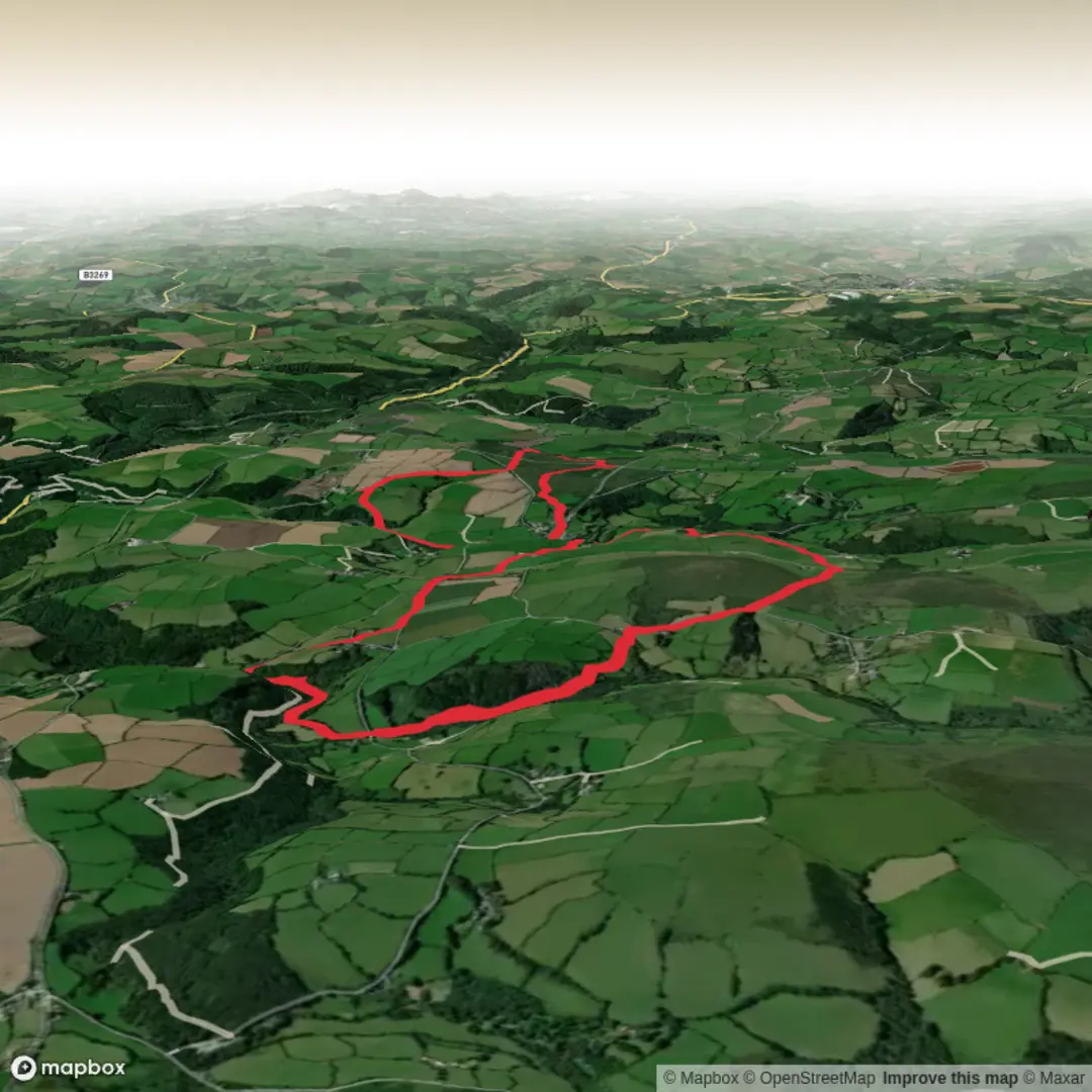 An image depicting the trail St Neot Two Valleys - Extended and its surrounding area.