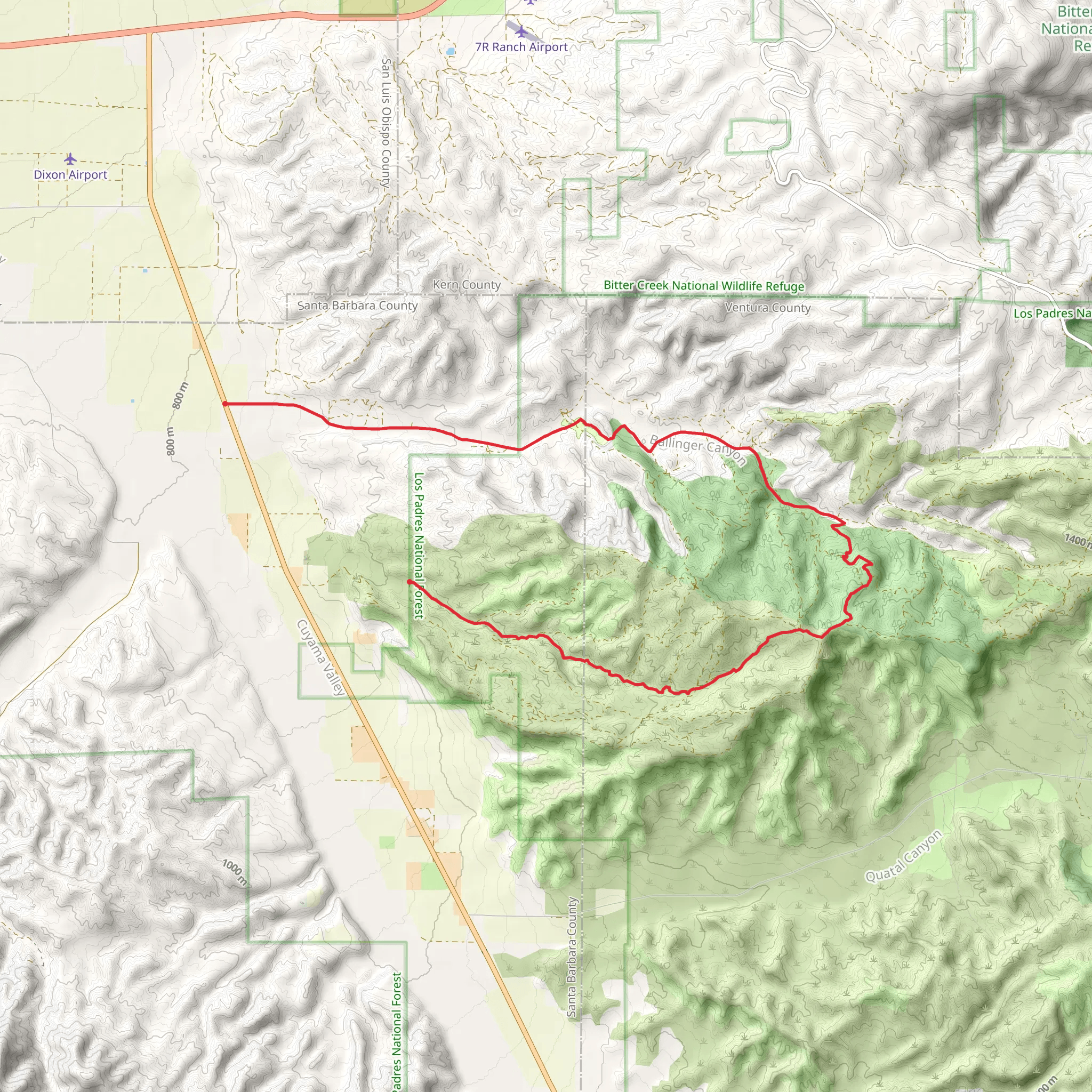 Ballinger Canyon Wash and Deer Ridge mobile static map