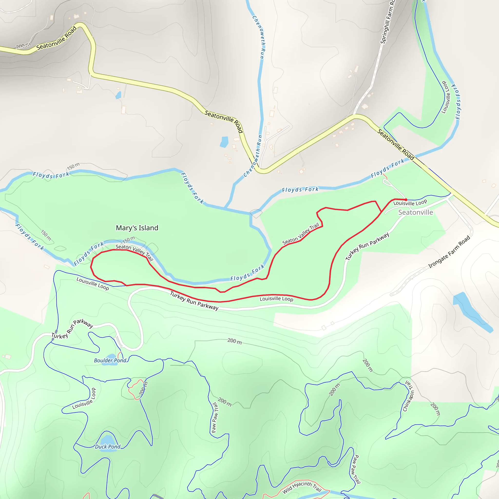 Seaton Valley and Louisville Loop Trail mobile static map