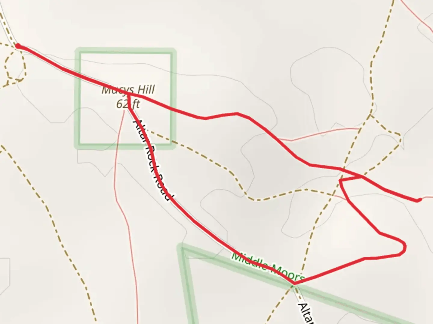 An image depicting the trail Altar Rock Loop and its surrounding area.