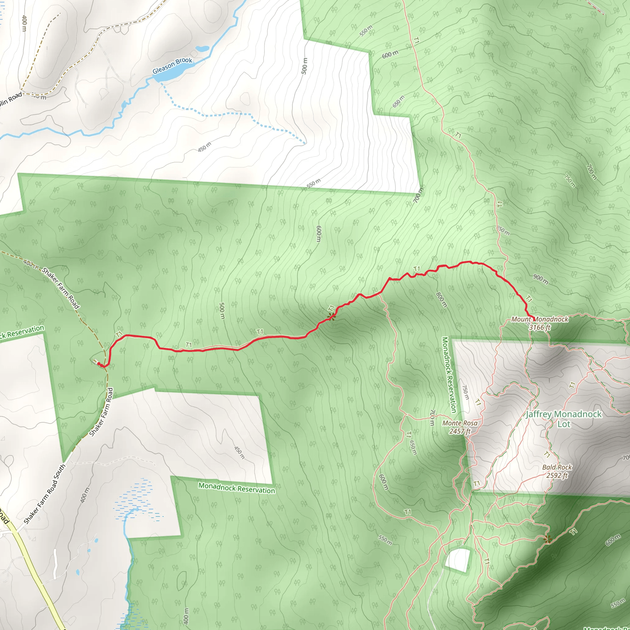 Mount Monadnock via Marlboro Trail mobile static map