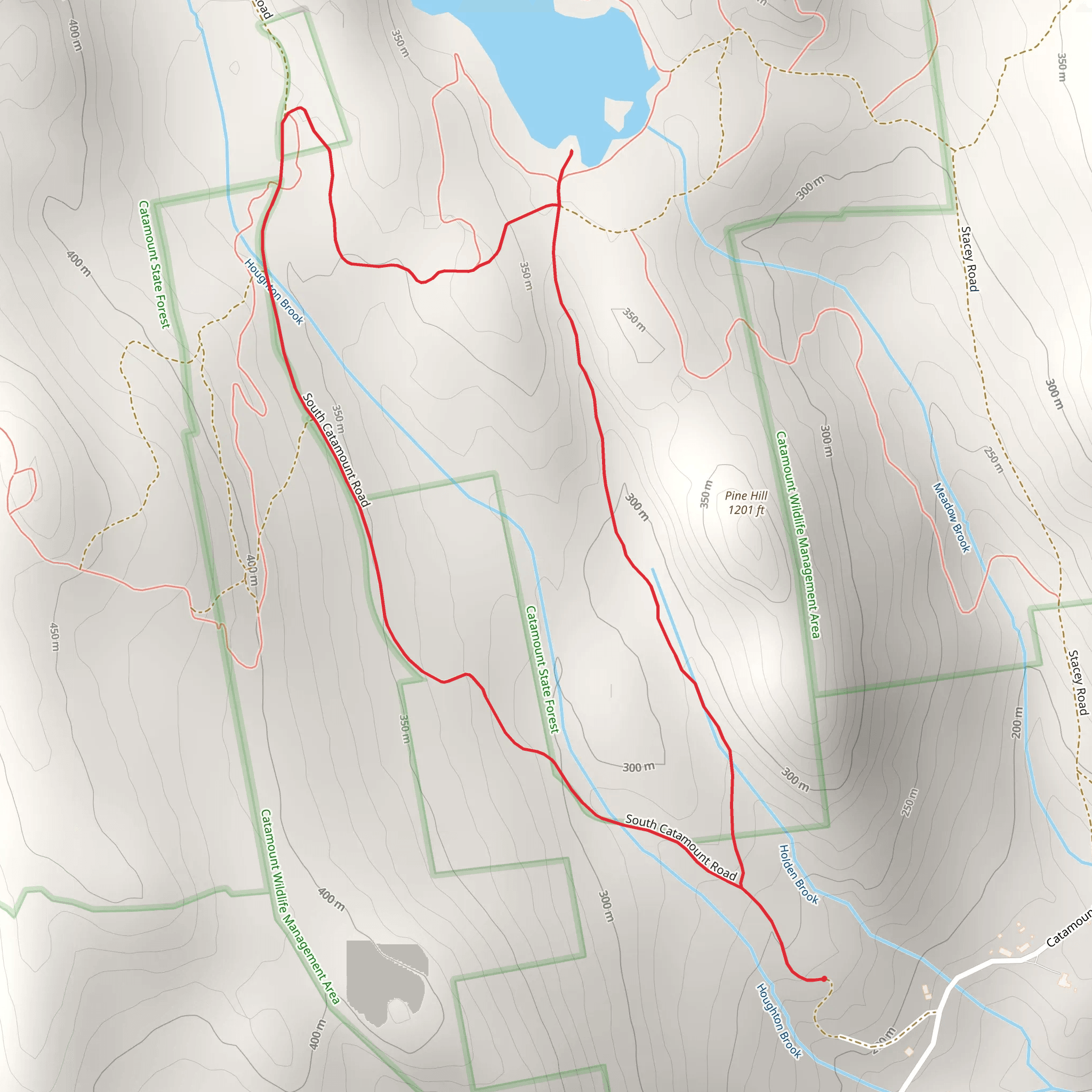 McLeod Pond via Pine Hill mobile static map