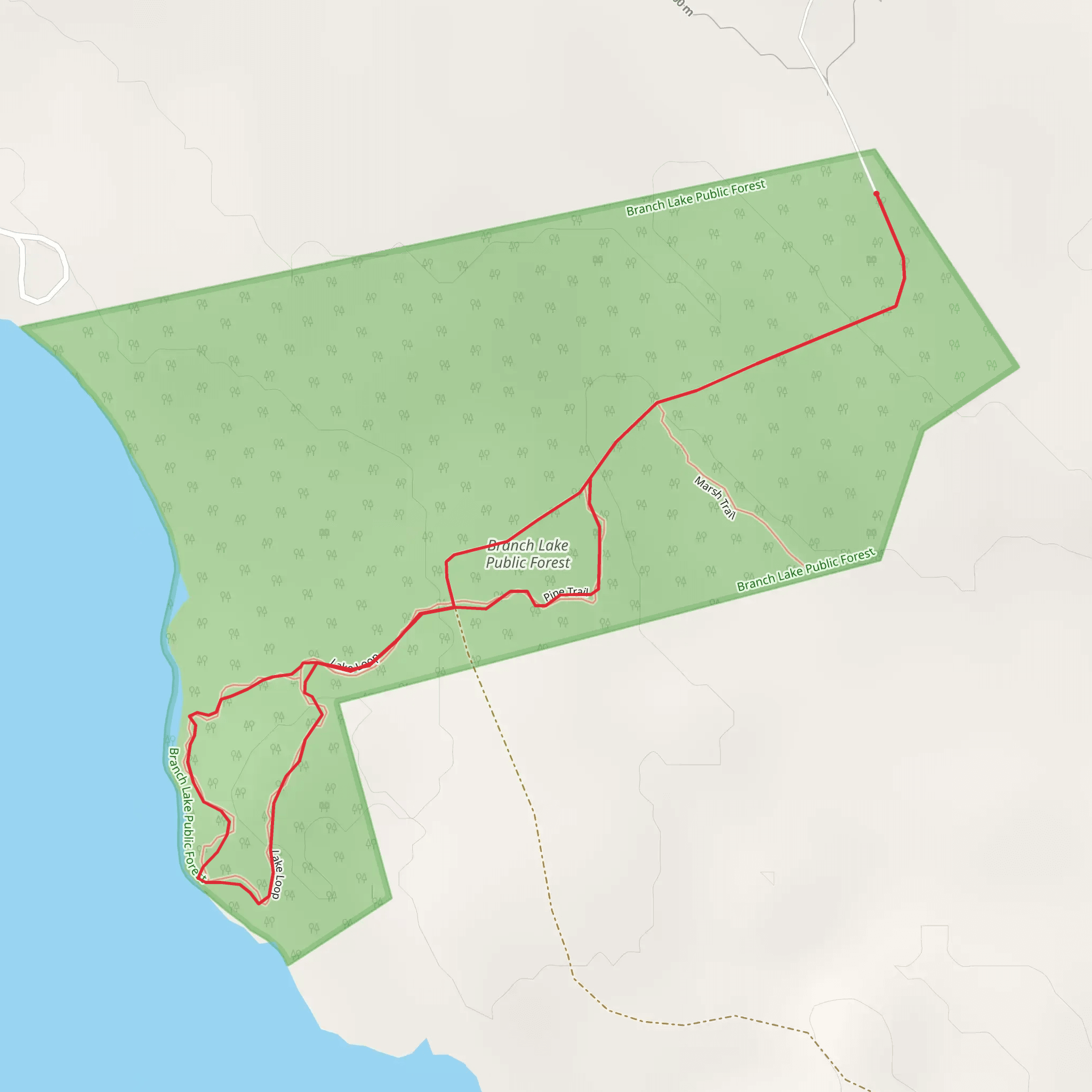 Branch Lake Loop - Bangor Road mobile static map