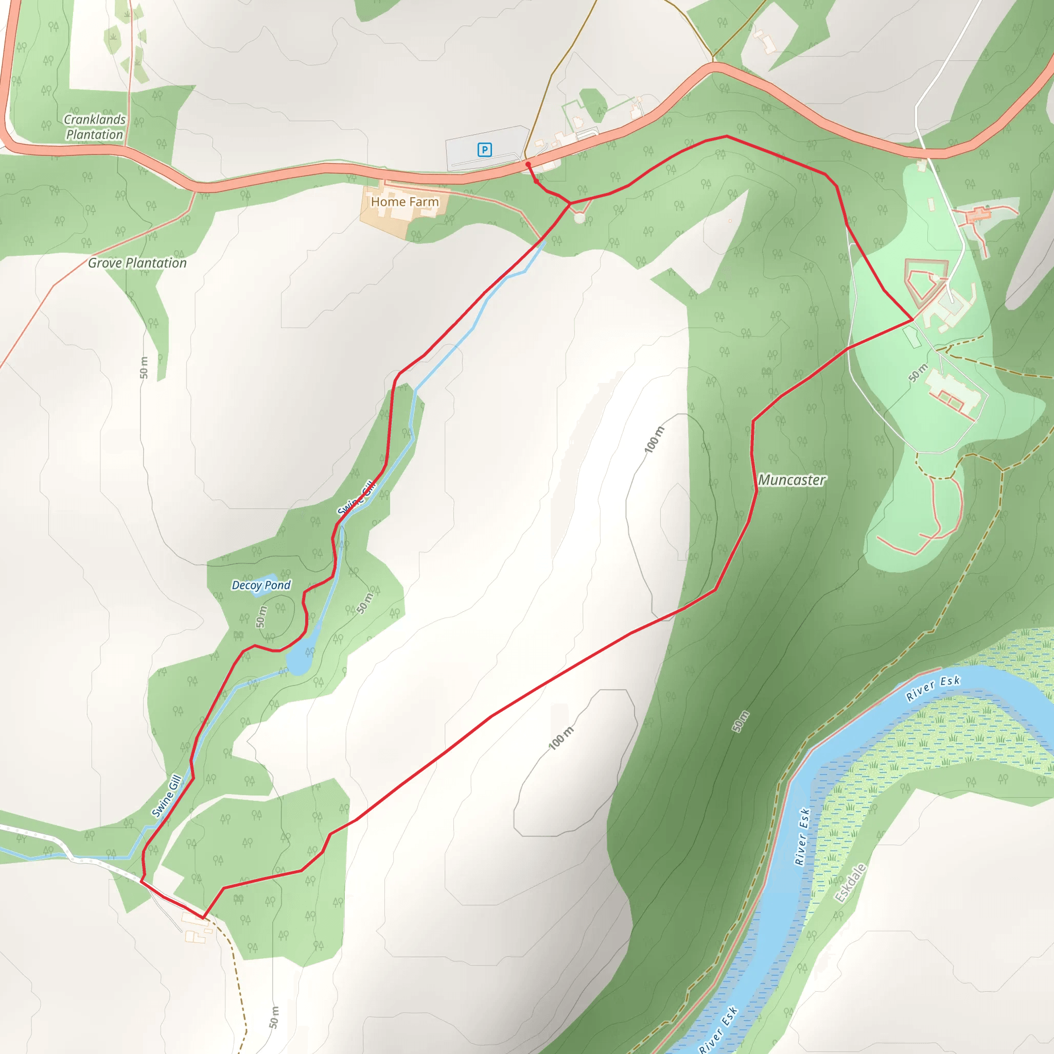 Muncaster Castle Loop mobile static map