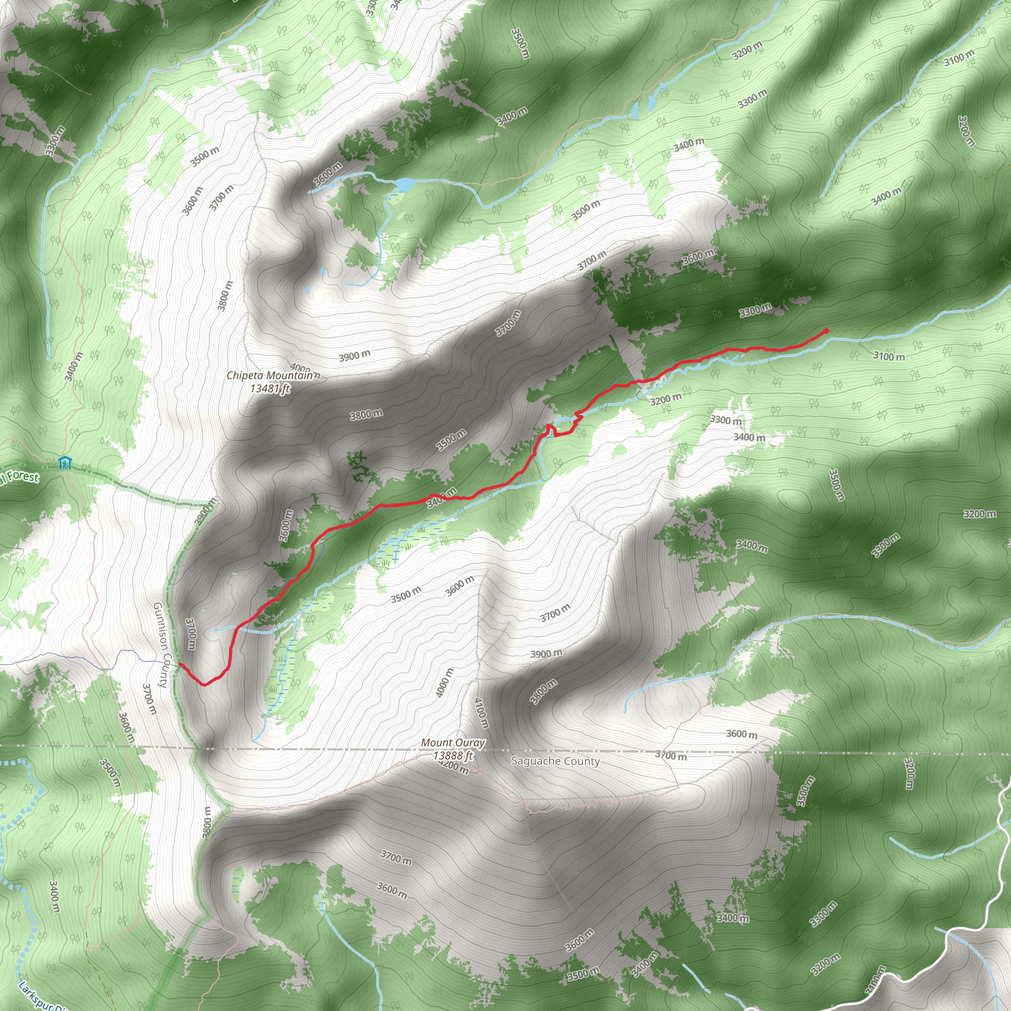 Little Cochetopa Trail mobile static map