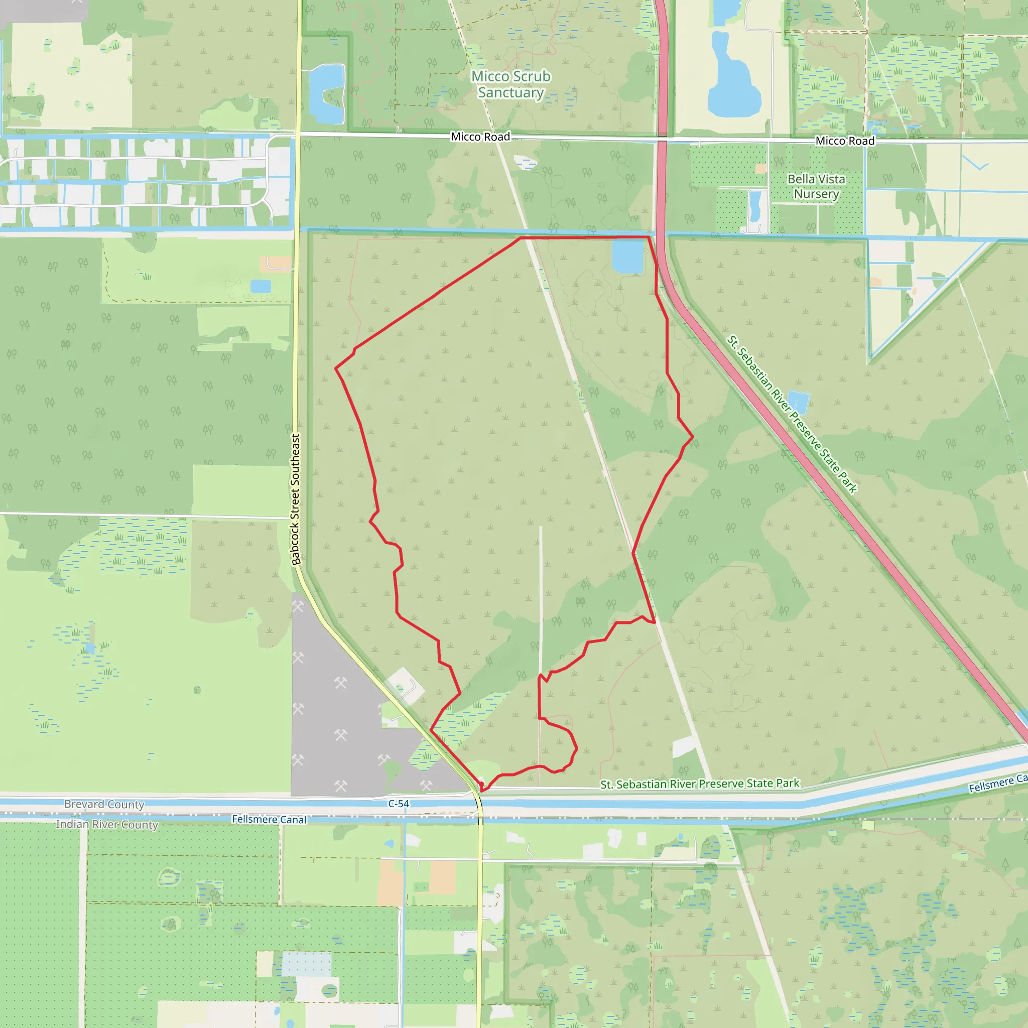 White and Green Loop Trail mobile static map