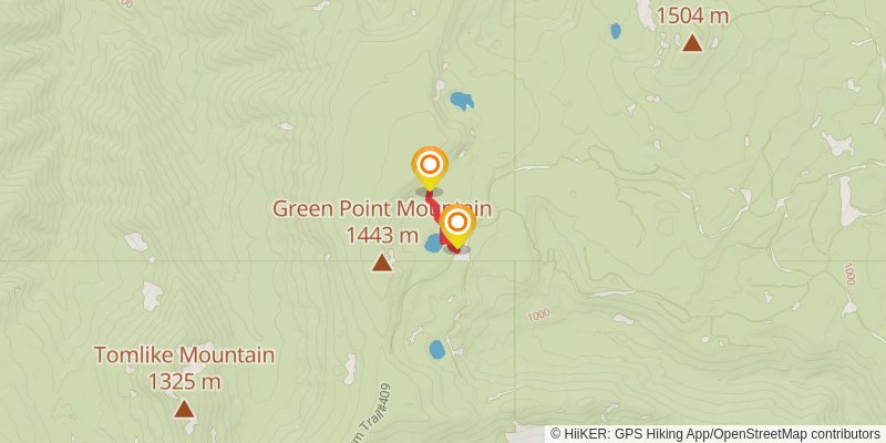 Rainy Lake via Gorton Creek and Herman Creek Trail stage 2 Map