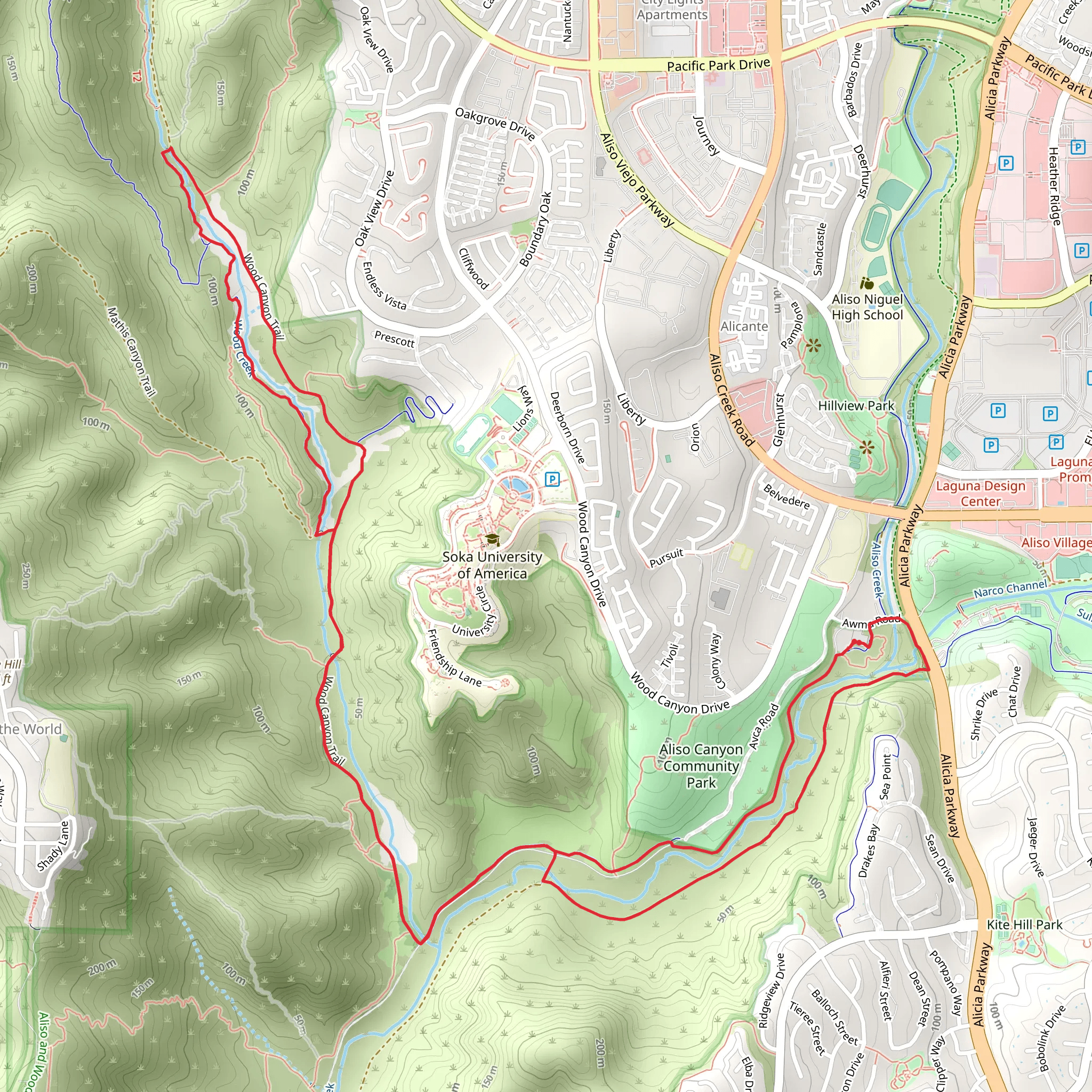 Alison Creek and Coyote Run Loop Trail mobile static map