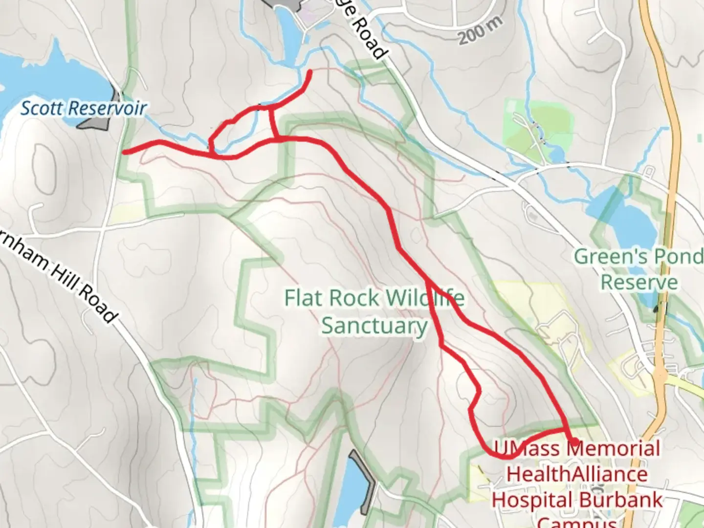 An image depicting the trail Falulah Reservoir Loop and its surrounding area.