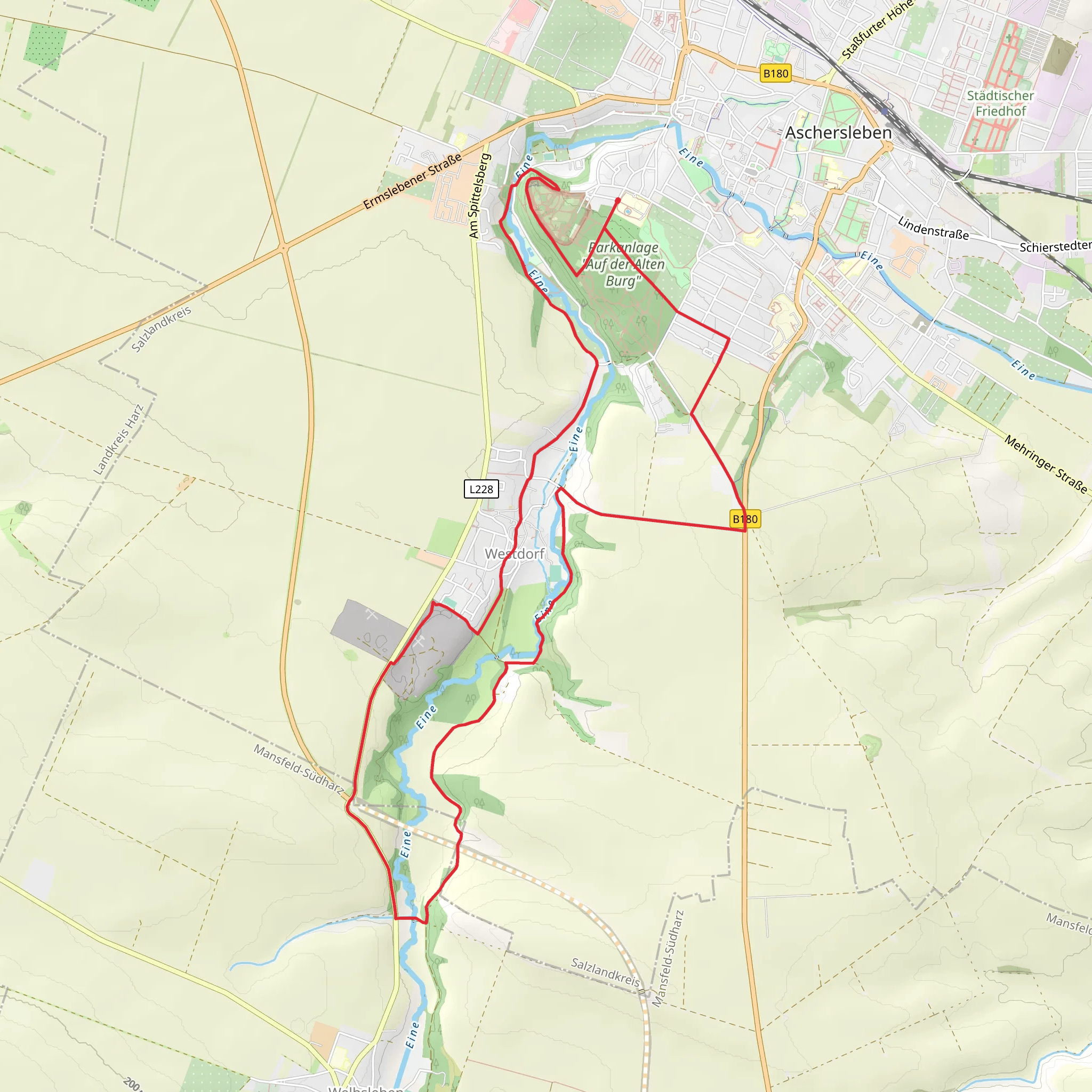 Westdorf and Zoo Aschersleben Loop mobile static map