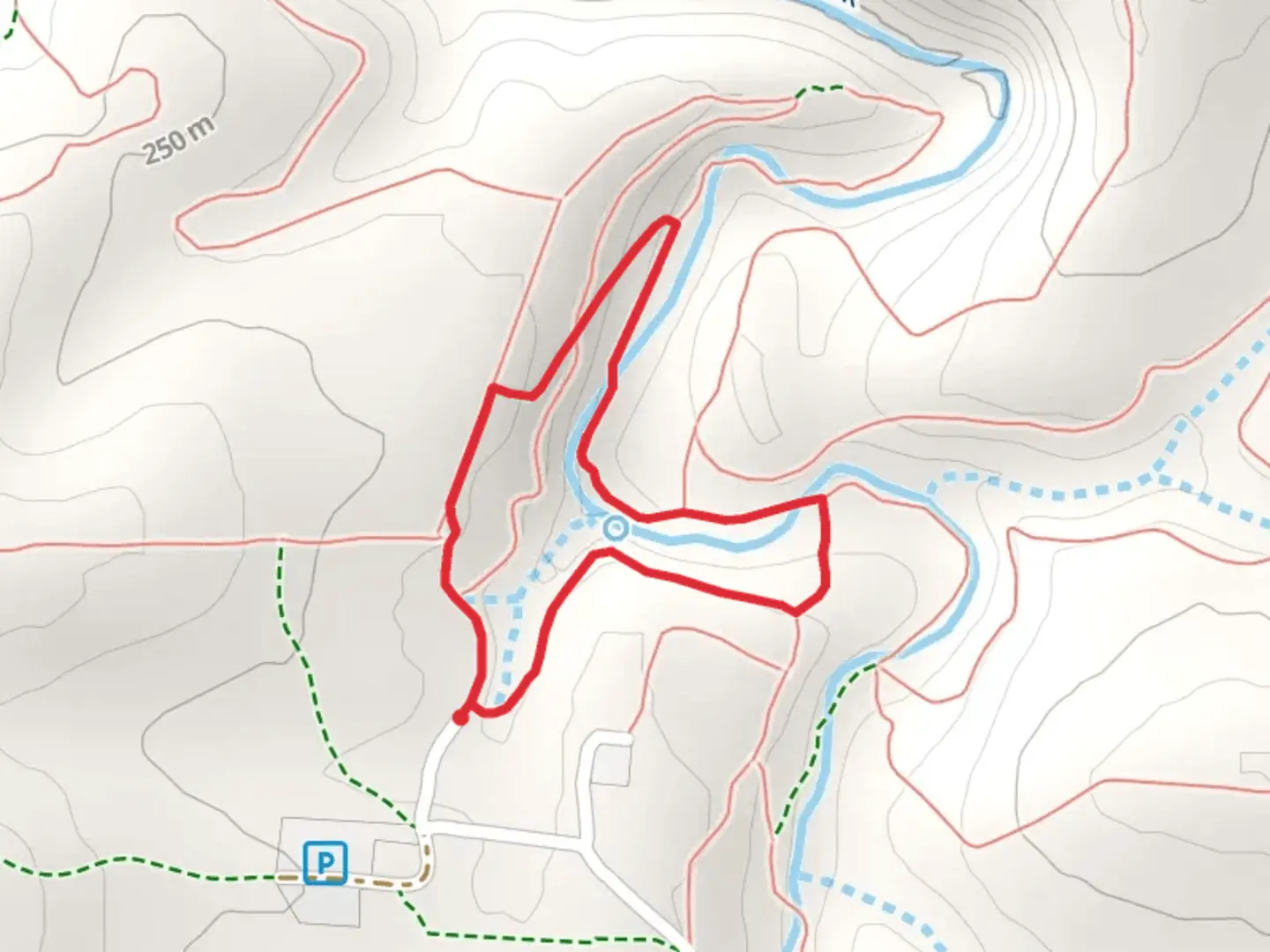 An image depicting the trail Shawnee Run and Chinquapin Loop Trail and its surrounding area.