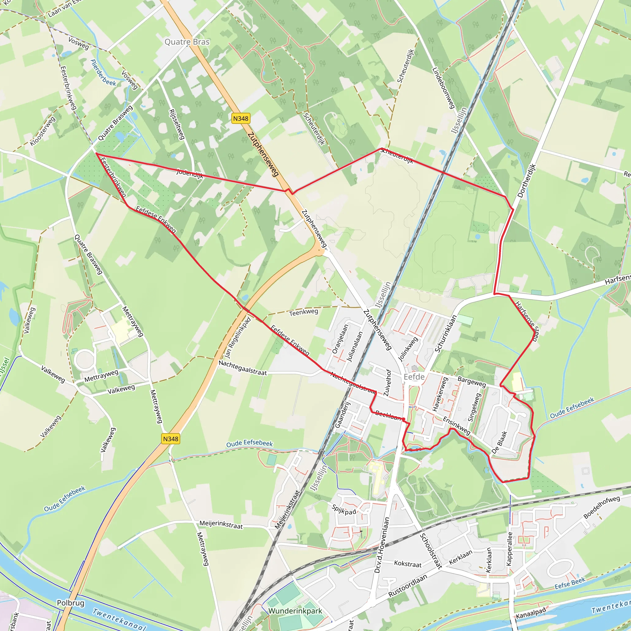 Knapzak Route and Rondje Eefde Loop mobile static map