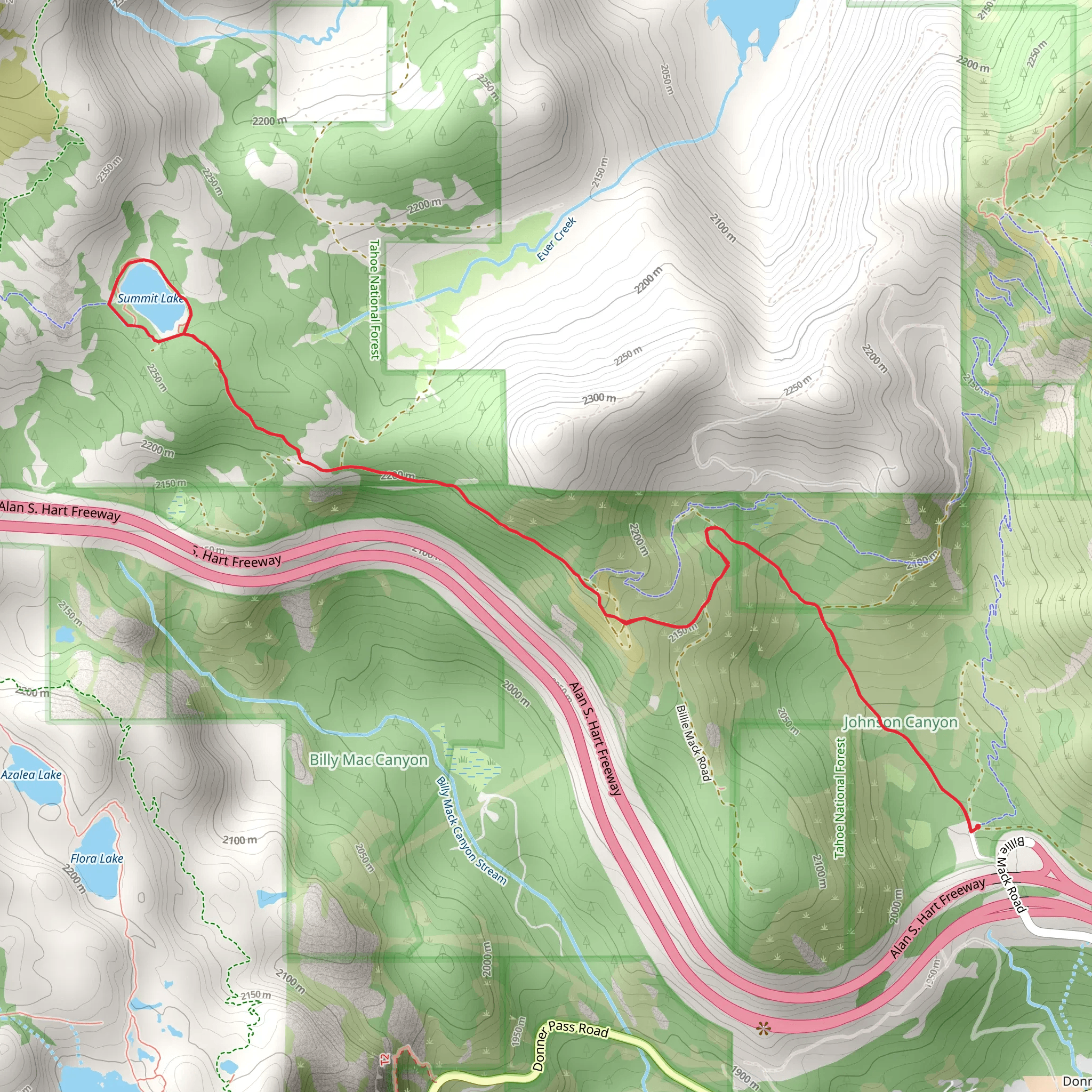 Summit Lake from Billie Mack Road mobile static map