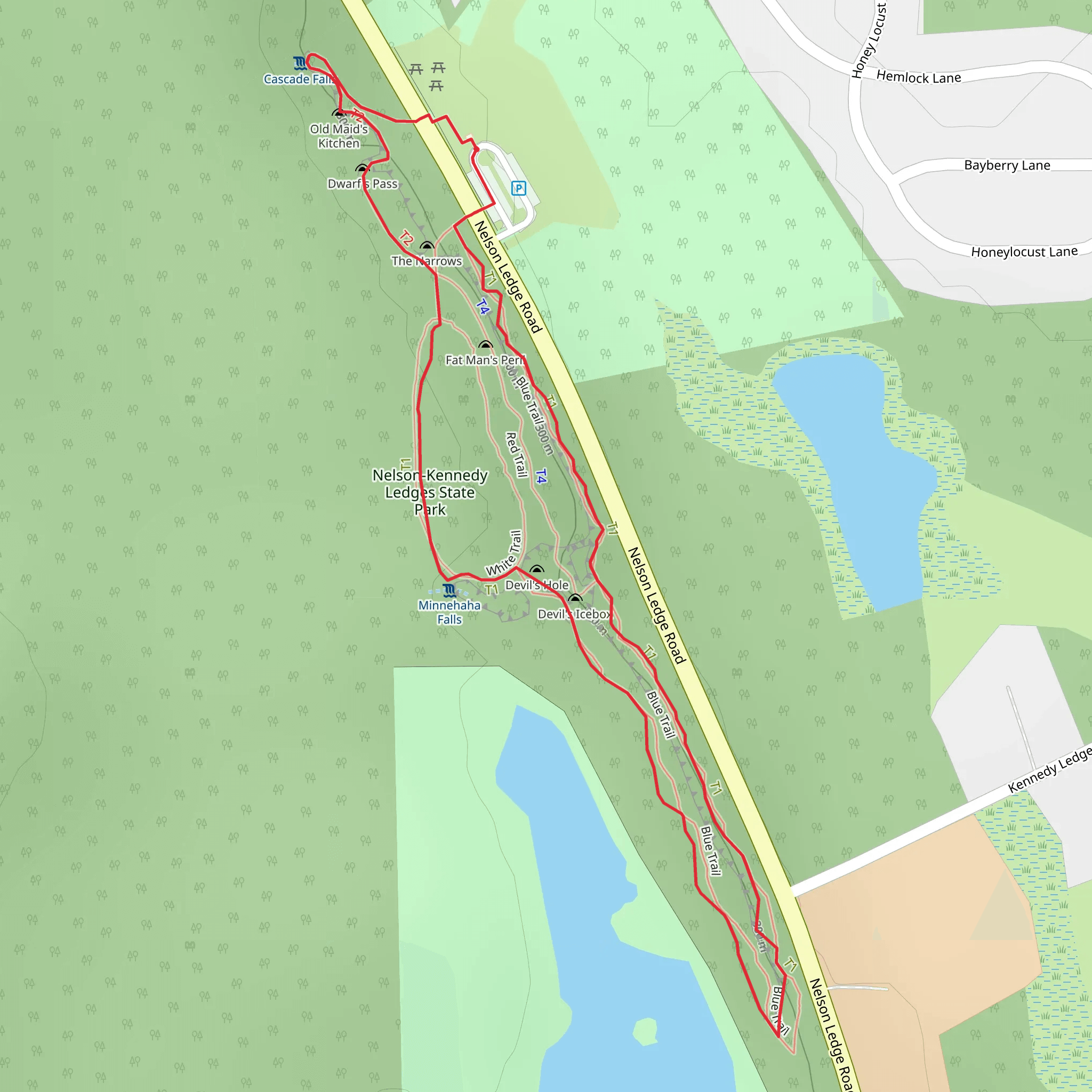 Nelson-Kennedy Ledges State Park Loop mobile static map