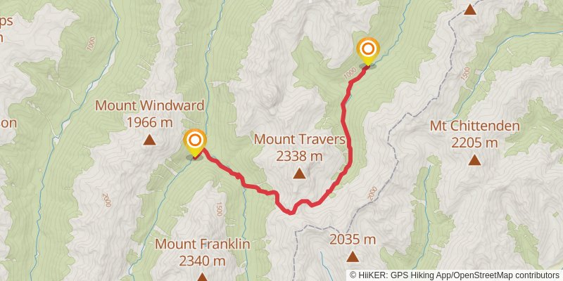 Nelson Lakes - Robert Ridge - Travers Sabine Circuit - Blue lakes - WAIAU Pass stage 3 Map