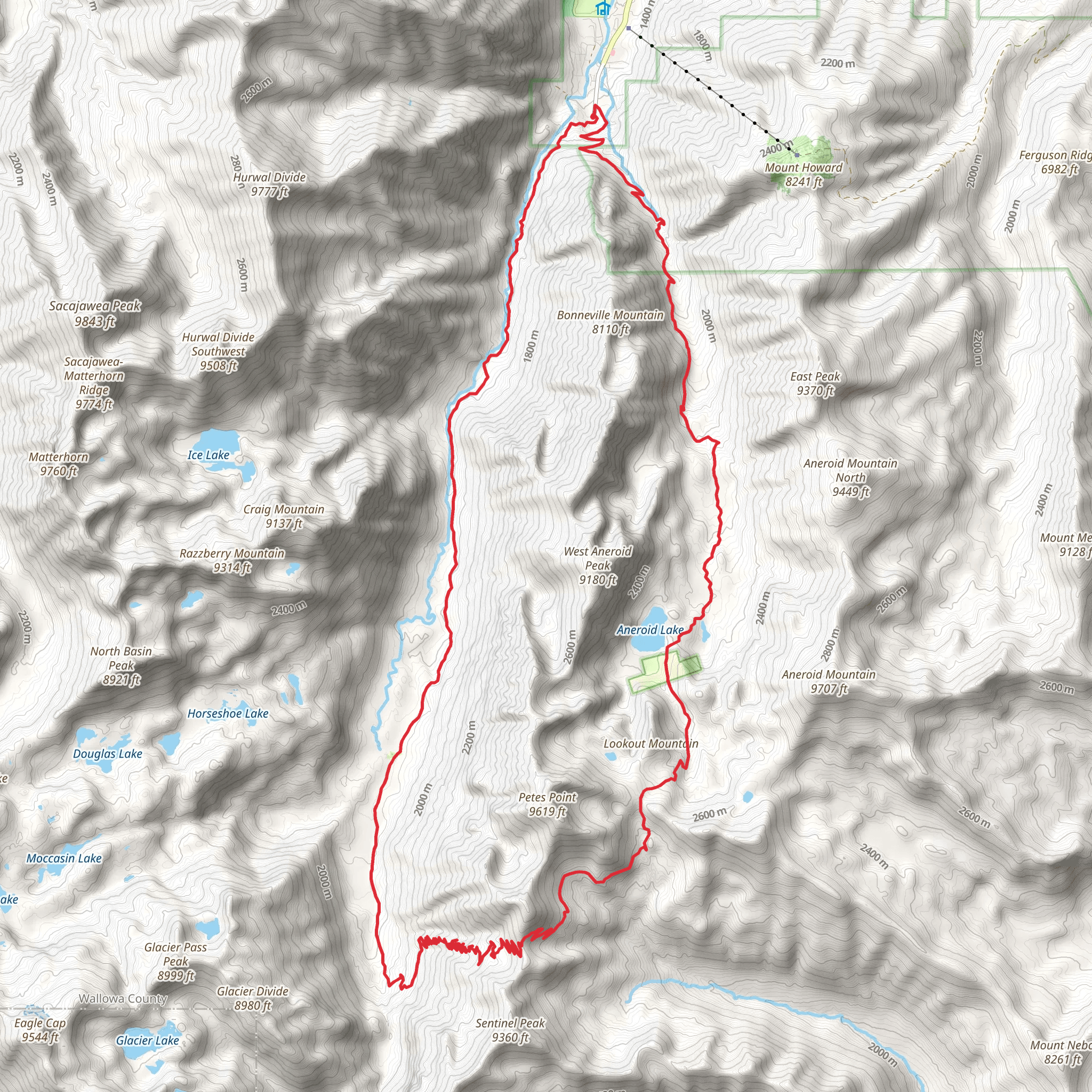 Aneroid Lake and West Fork Wallow River Loop mobile static map